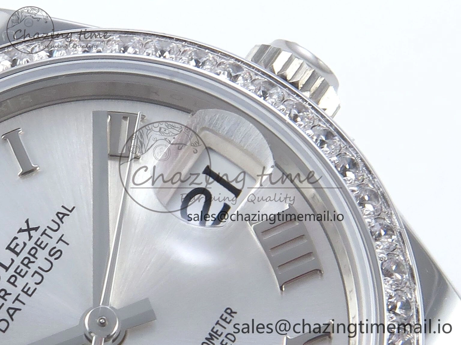 DateJust 31 278384RBR ARF 1:1 Best Edition 904L Steel Silver Roman Dial Diamonds Bezel on SS Jubilee Bracelet ETA Premium 445
