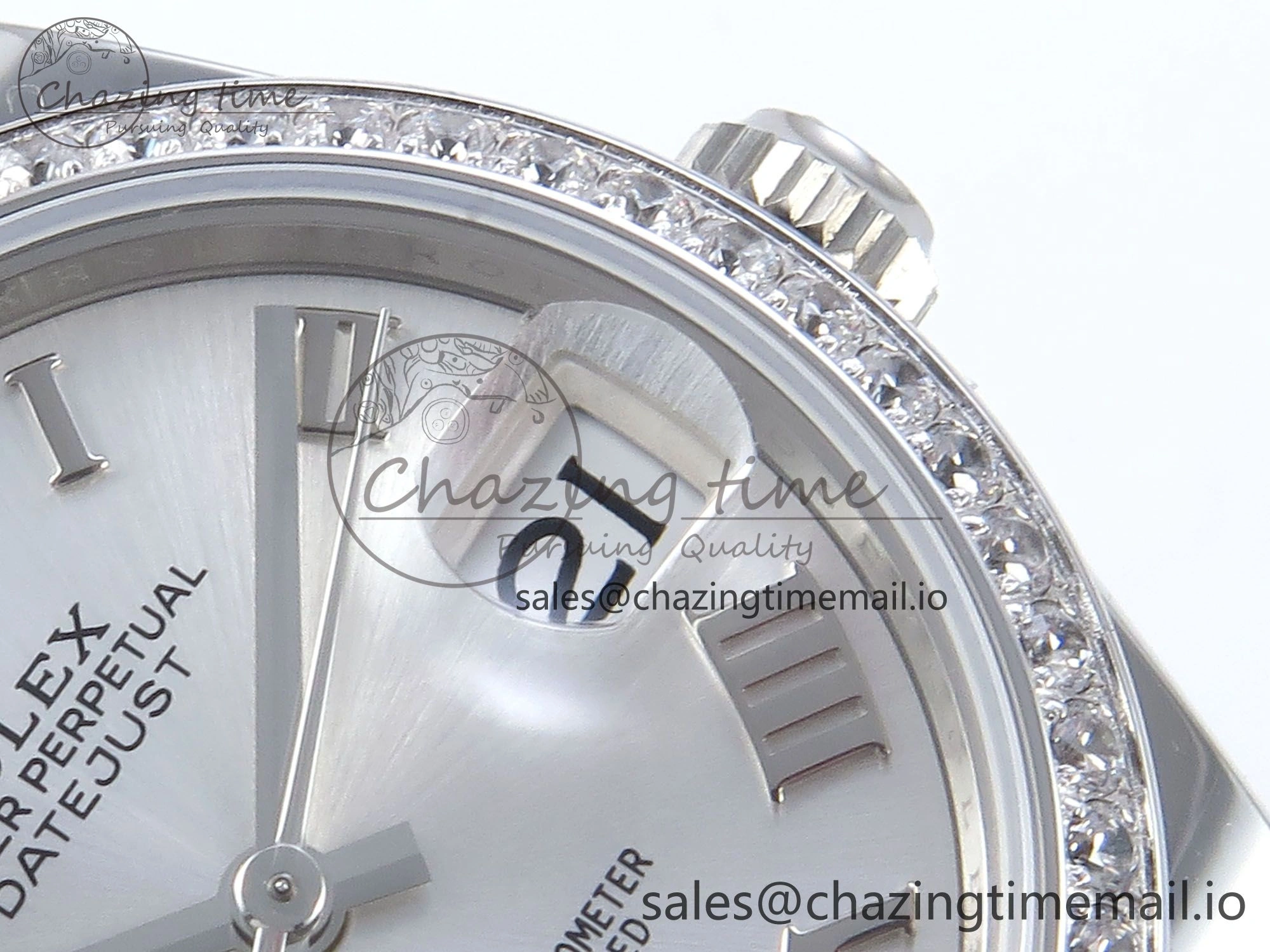 DateJust 31 278384RBR ARF 1:1 Best Edition 904L Steel Silver Roman Dial Diamonds Bezel on SS Jubilee Bracelet ETA Premium 445