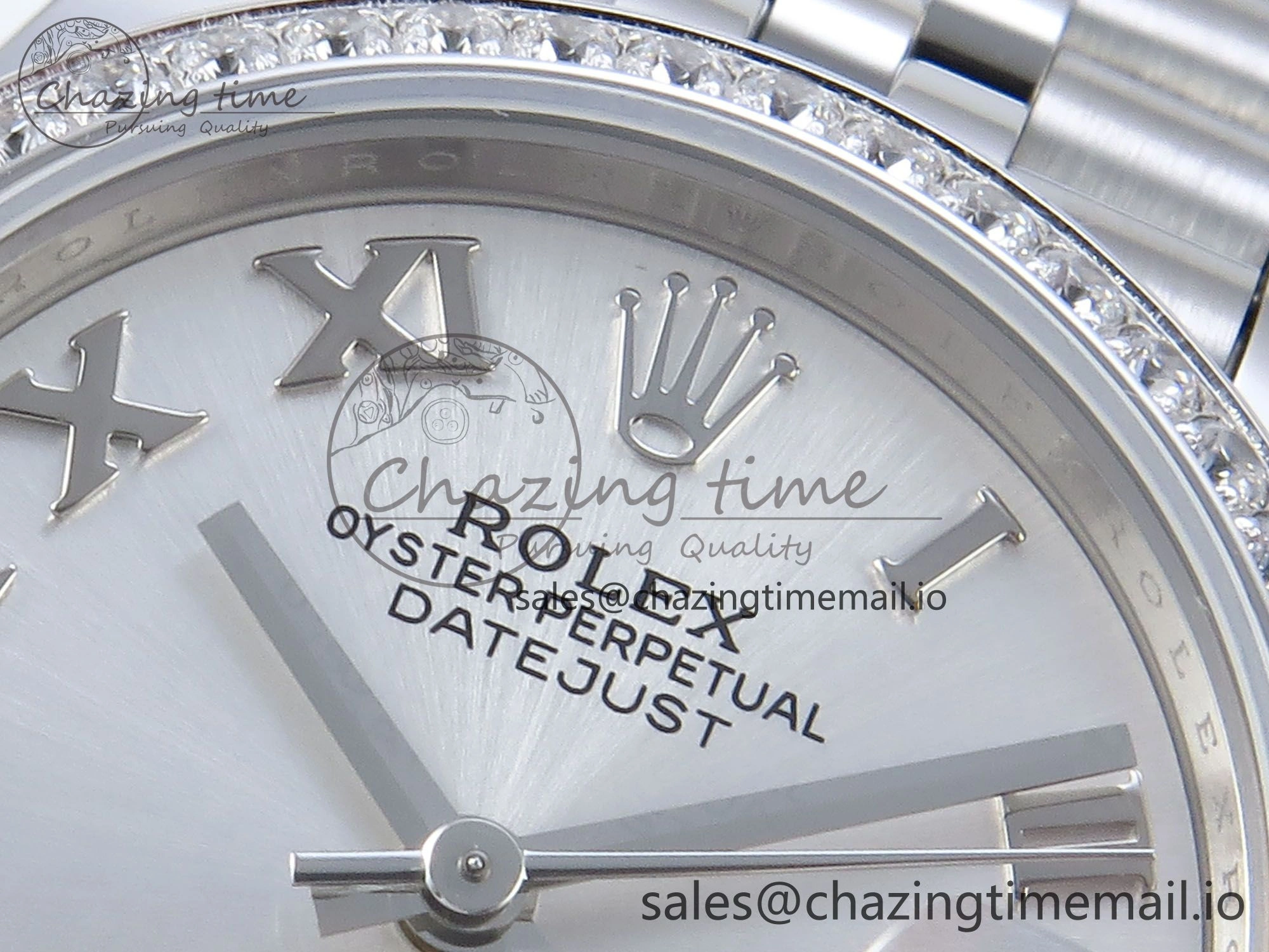 DateJust 31 278384RBR ARF 1:1 Best Edition 904L Steel Silver Roman Dial Diamonds Bezel on SS Jubilee Bracelet ETA Premium 445