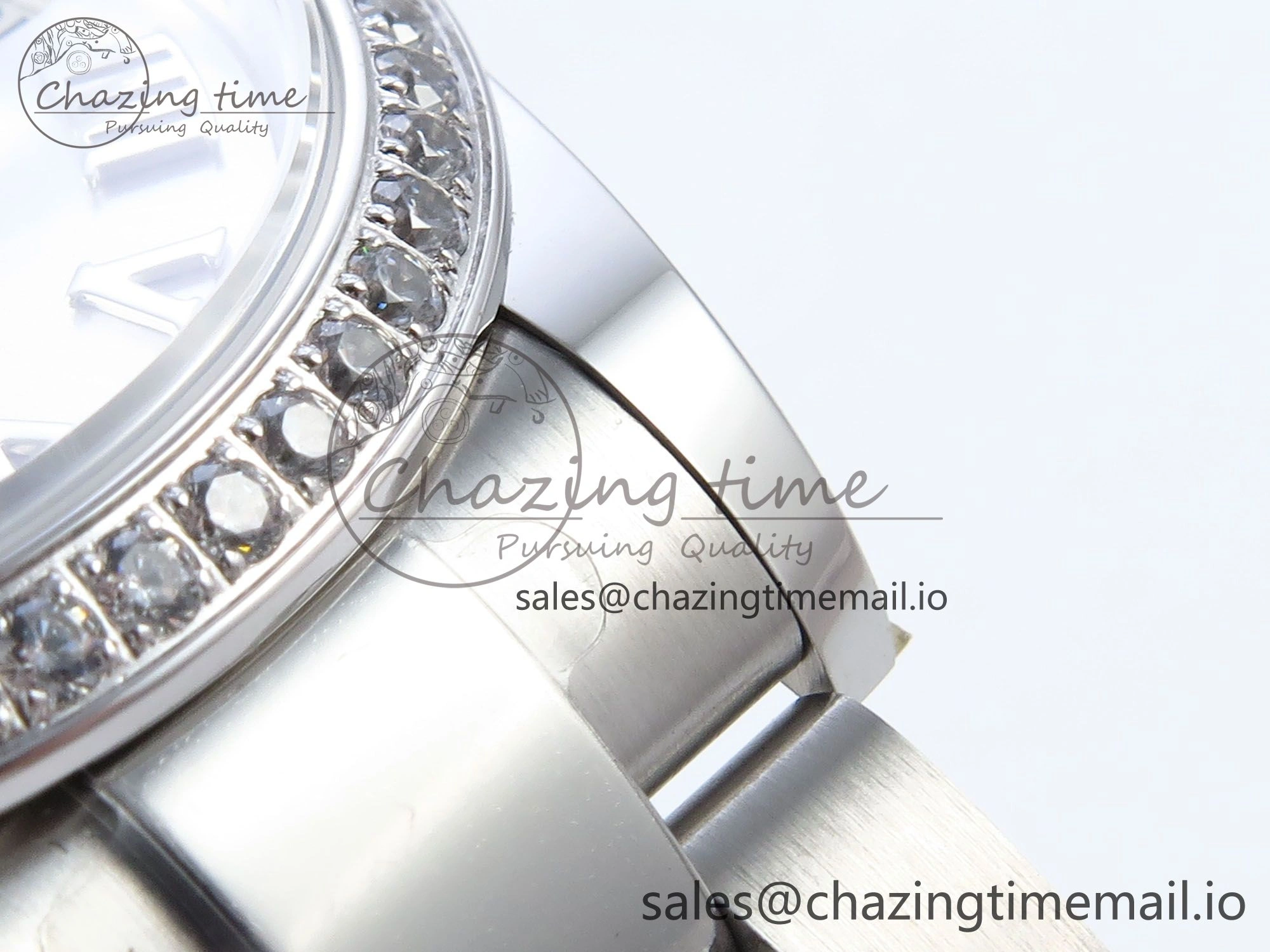 DateJust 31 278384RBR ARF 1:1 Best Edition 904L Steel Silver Roman Dial Diamonds Bezel on SS Oyster Bracelet ETA Modern 423