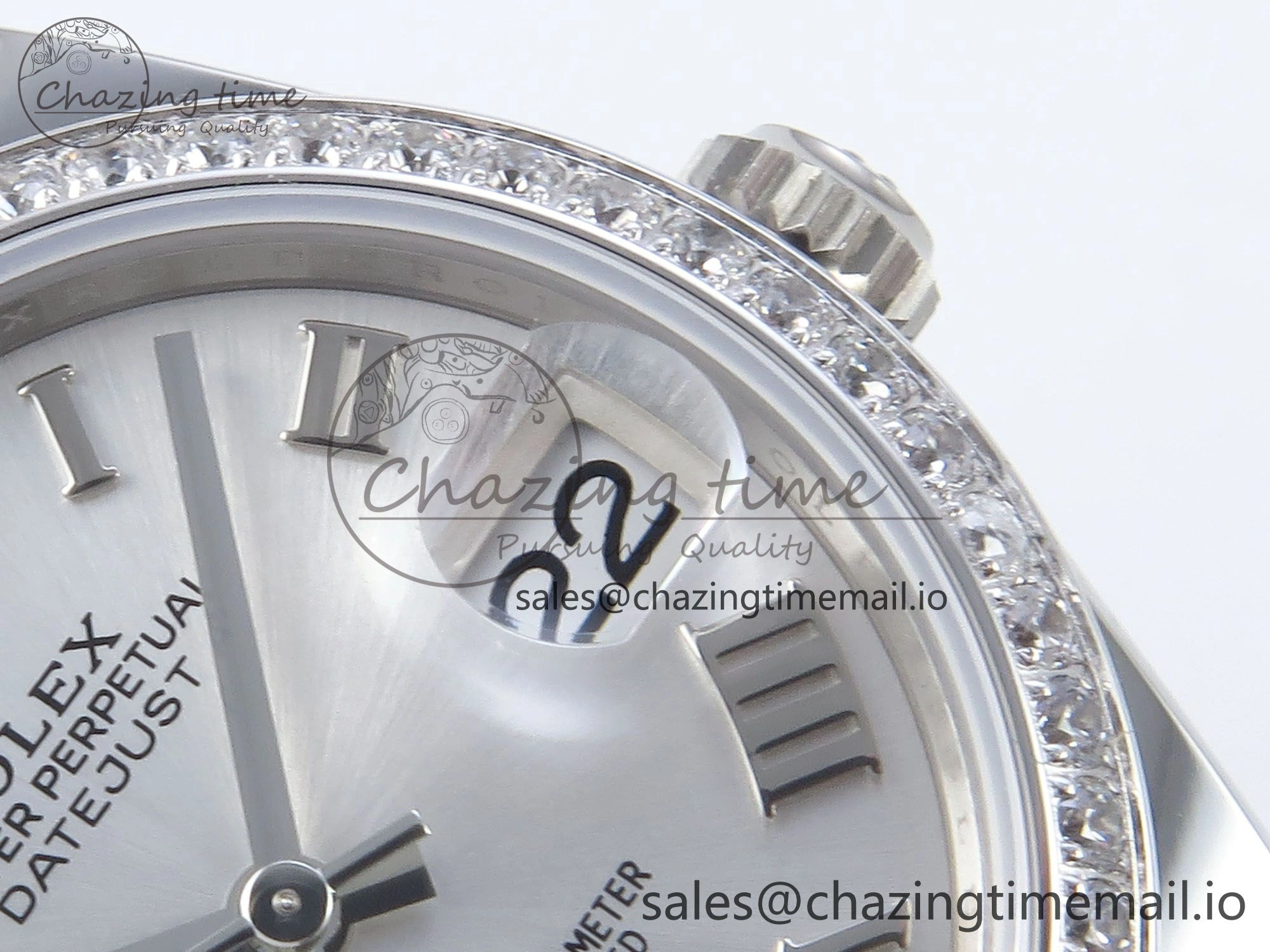 DateJust 31 278384RBR ARF 1:1 Best Edition 904L Steel Silver Roman Dial Diamonds Bezel on SS Oyster Bracelet ETA Modern 423