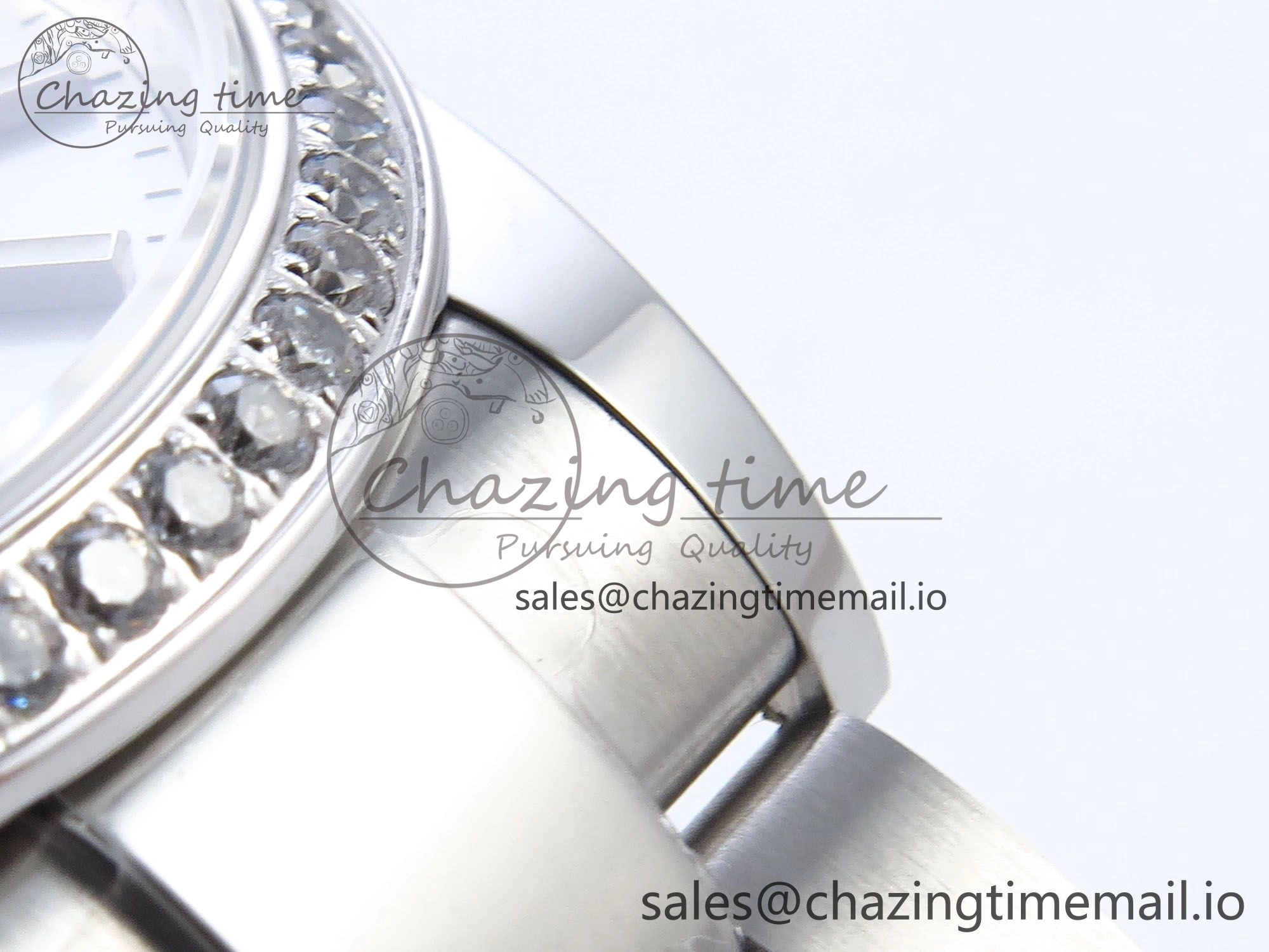 DateJust 31 278384RBR ARF 1:1 Best Edition 904L Steel Silver Stick Dial Diamonds Bezel on SS Oyster Bracelet ETA Youthful 432