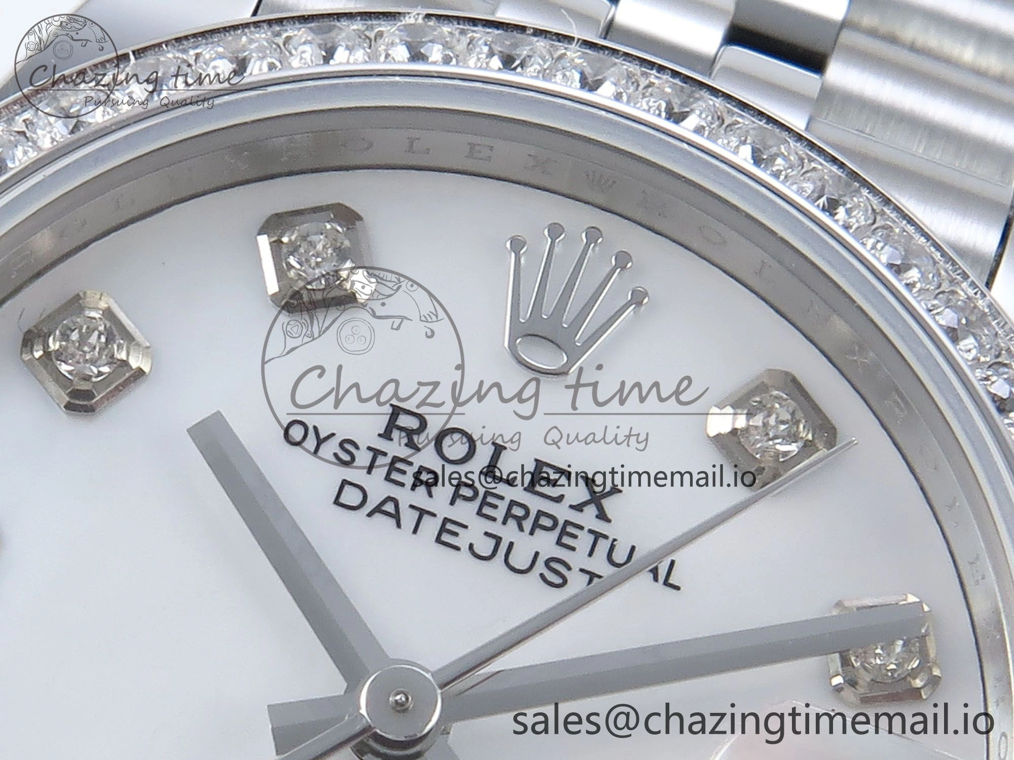 DateJust 31 278384RBR ARF 1:1 Best Edition 904L Steel White MOP Dial Diamonds Bezel on SS Jubilee Bracelet ETA Minimalist 448