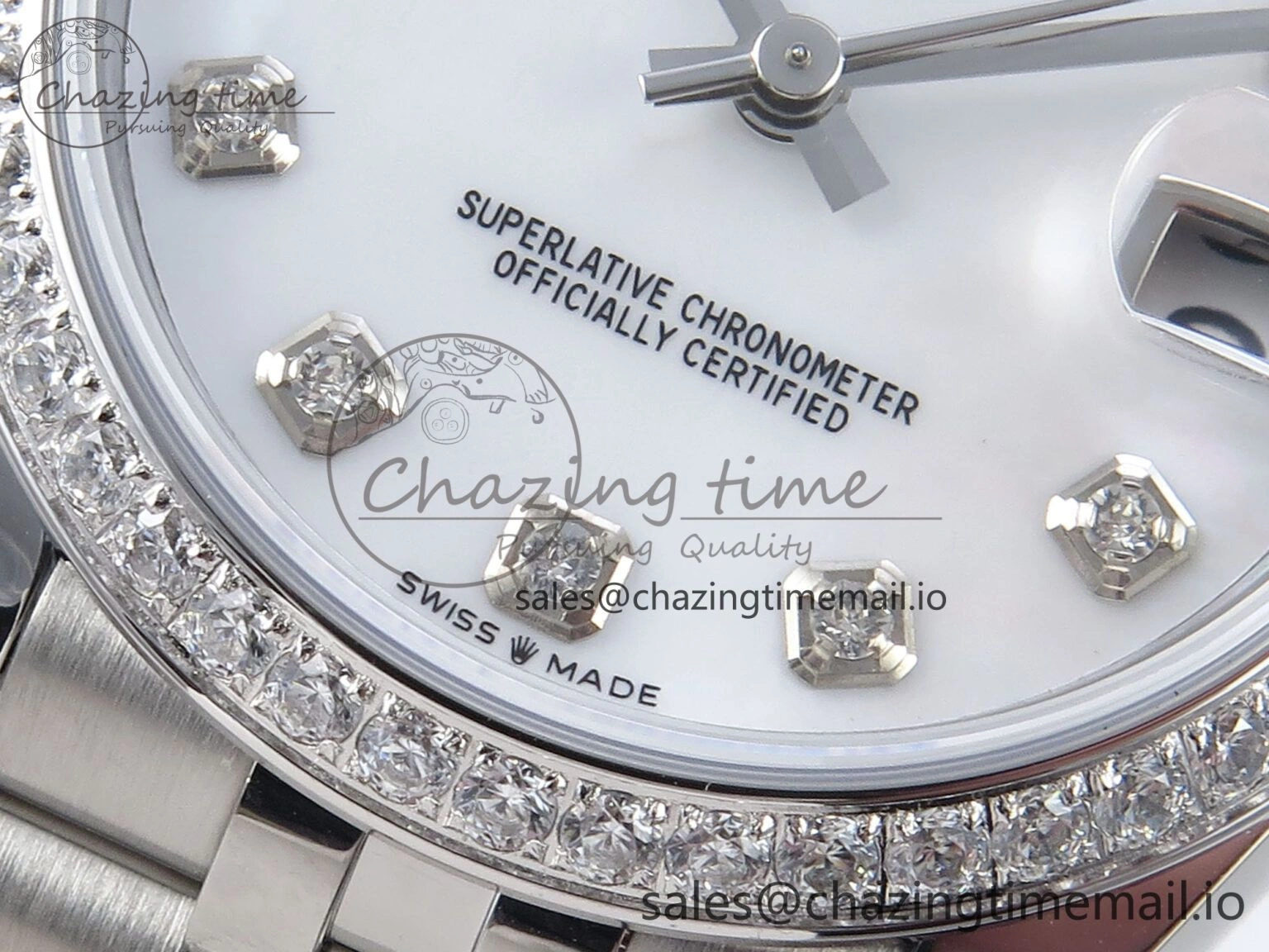 DateJust 31 278384RBR ARF 1:1 Best Edition 904L Steel White MOP Dial Diamonds Bezel on SS Jubilee Bracelet ETA Minimalist 448