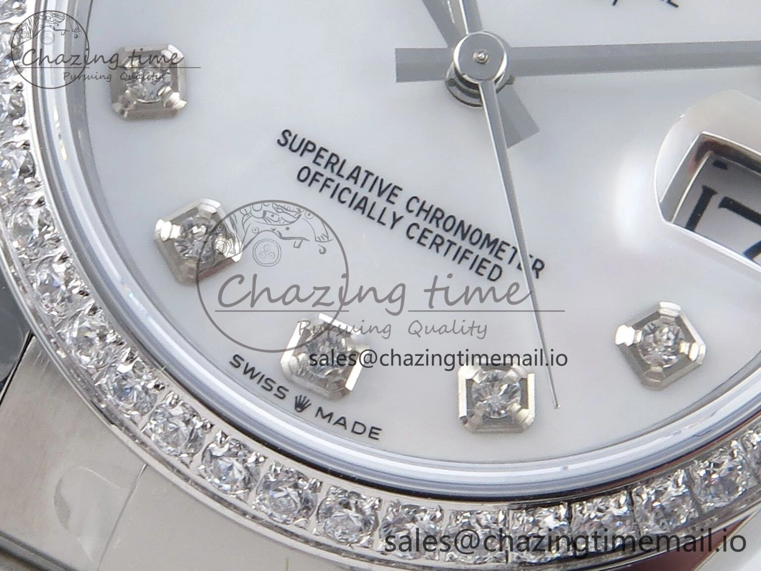 DateJust 31 278384RBR ARF 1:1 Best Edition 904L Steel White MOP Dial Diamonds Bezel on SS Oyster Bracelet ETA Sustainable 430