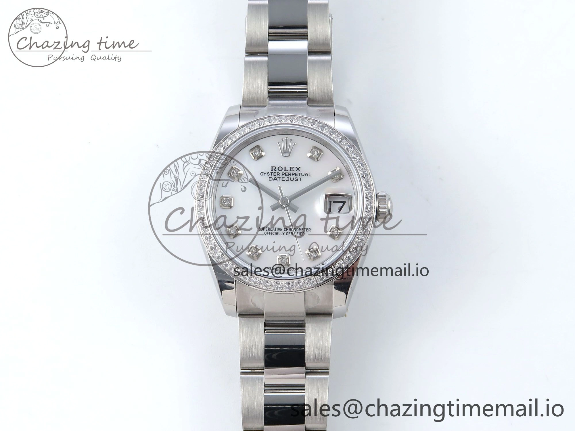 DateJust 31 278384RBR ARF 1:1 Best Edition 904L Steel White MOP Dial Diamonds Bezel on SS Oyster Bracelet ETA Sustainable 430