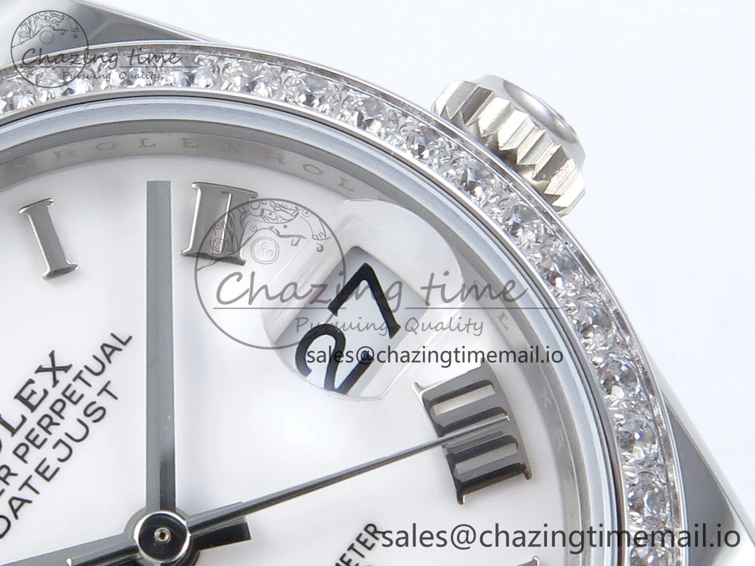 SmartChoice DateJust 31 278384RBR ARF 1:1 Best Edition 904L Steel White Roman Dial Diamonds Bezel on SS Jubilee Bracelet ETA 456