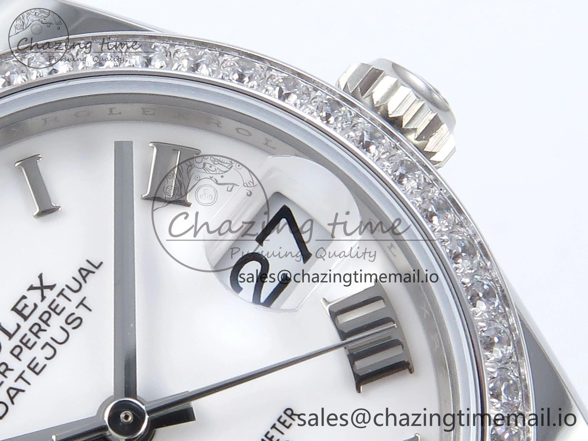 SmartChoice DateJust 31 278384RBR ARF 1:1 Best Edition 904L Steel White Roman Dial Diamonds Bezel on SS Jubilee Bracelet ETA 456