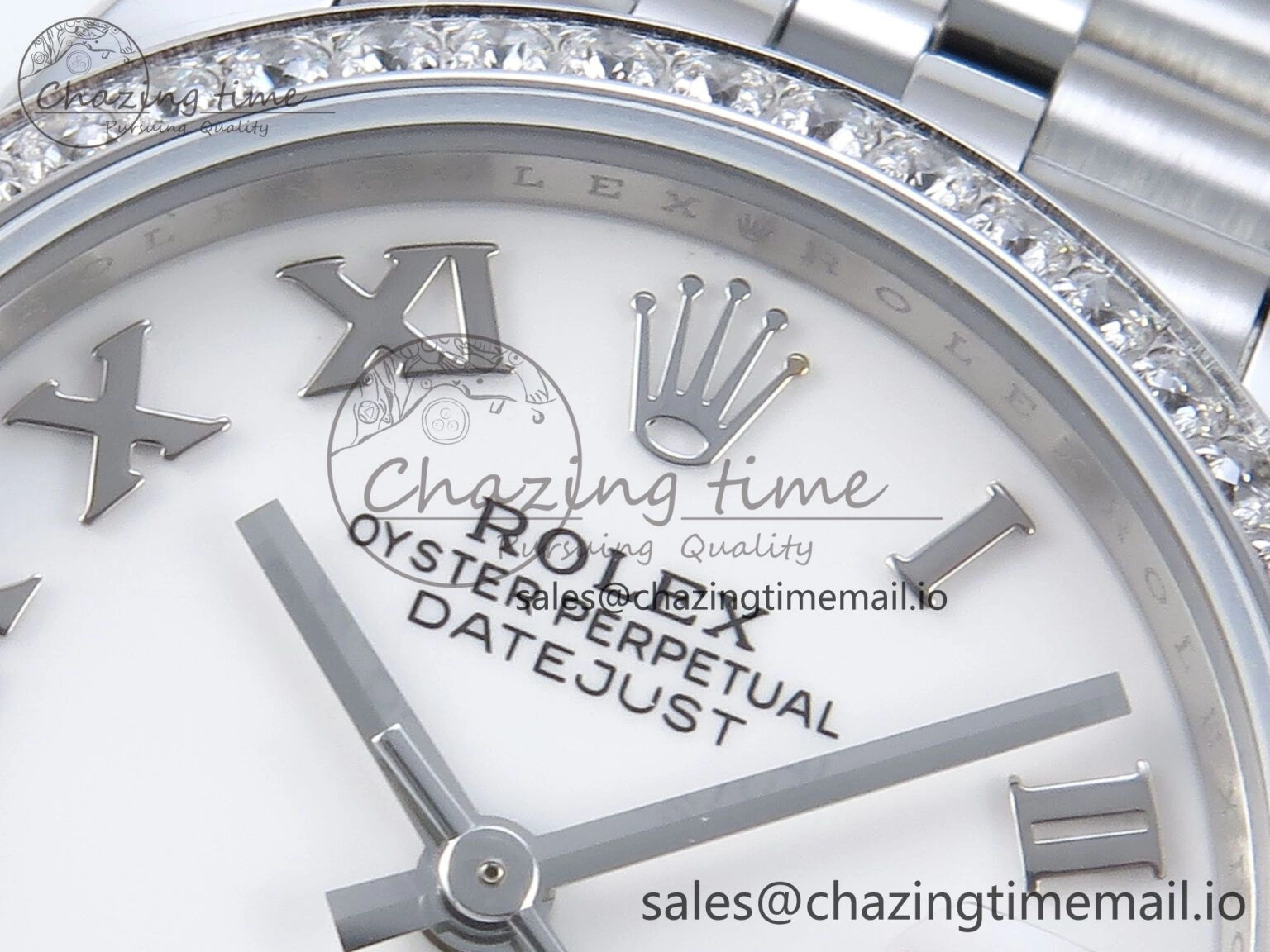 SmartChoice DateJust 31 278384RBR ARF 1:1 Best Edition 904L Steel White Roman Dial Diamonds Bezel on SS Jubilee Bracelet ETA 456