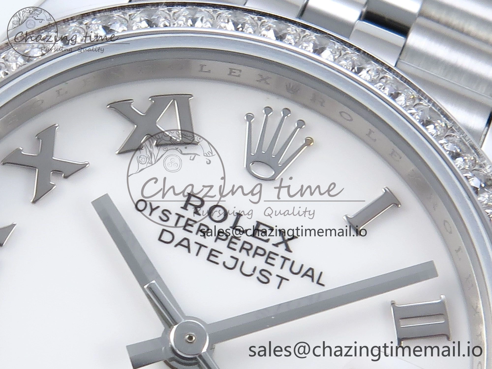SmartChoice DateJust 31 278384RBR ARF 1:1 Best Edition 904L Steel White Roman Dial Diamonds Bezel on SS Jubilee Bracelet ETA 456
