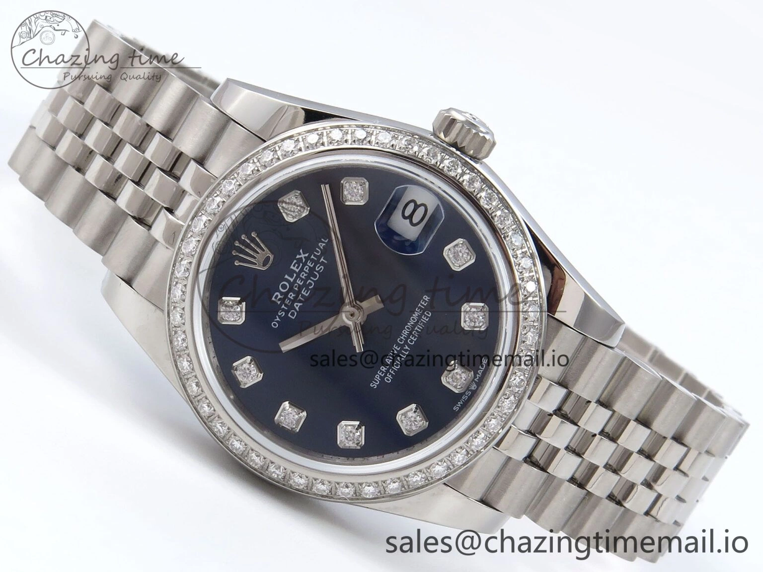 OdorResistant DateJust 31 278384RBR JARF 1:1 Best Edition 904L Steel Blue Diamonds Dial on SS Jubilee Bracelet HZ 874