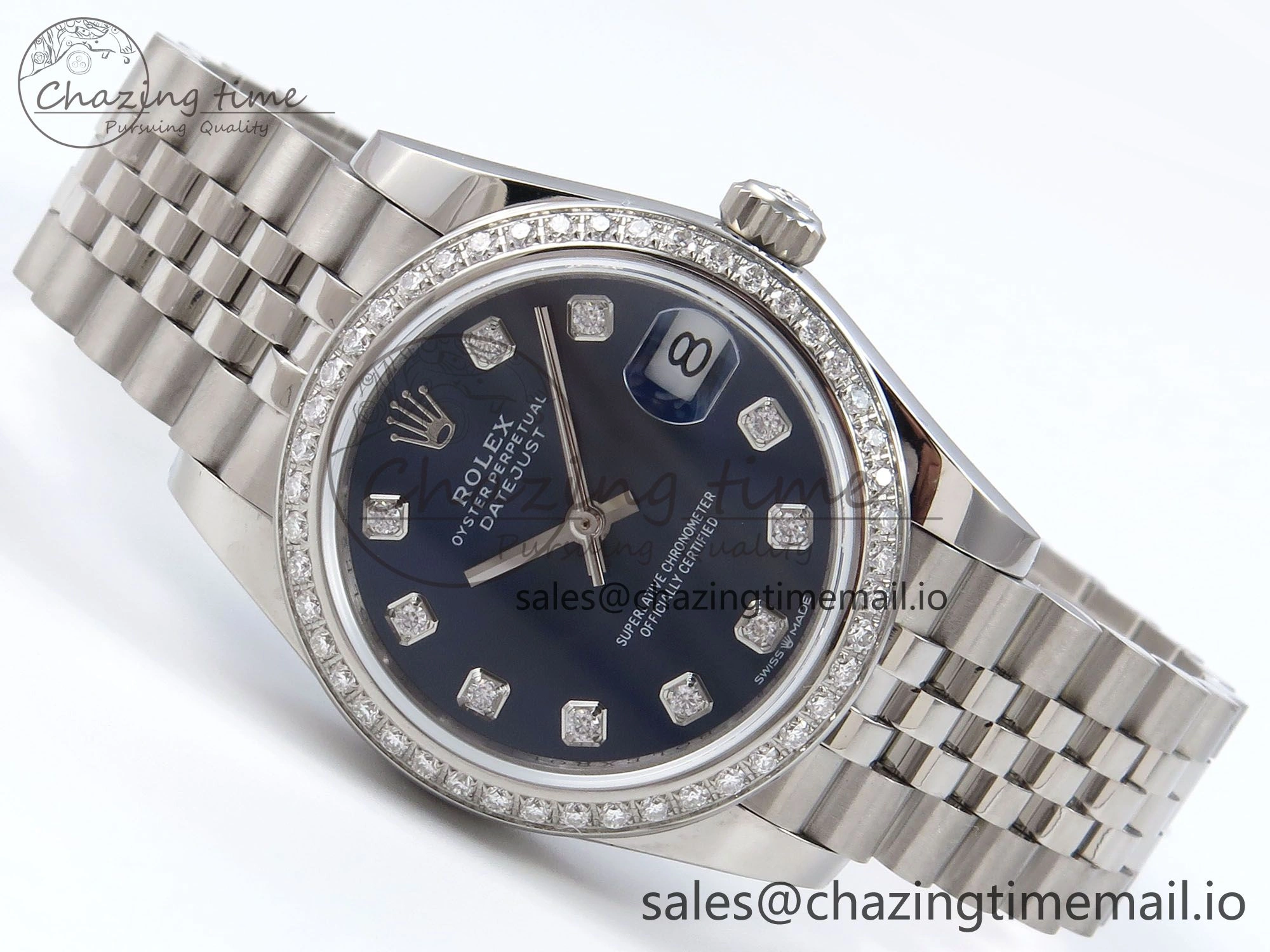 OdorResistant DateJust 31 278384RBR JARF 1:1 Best Edition 904L Steel Blue Diamonds Dial on SS Jubilee Bracelet HZ 874