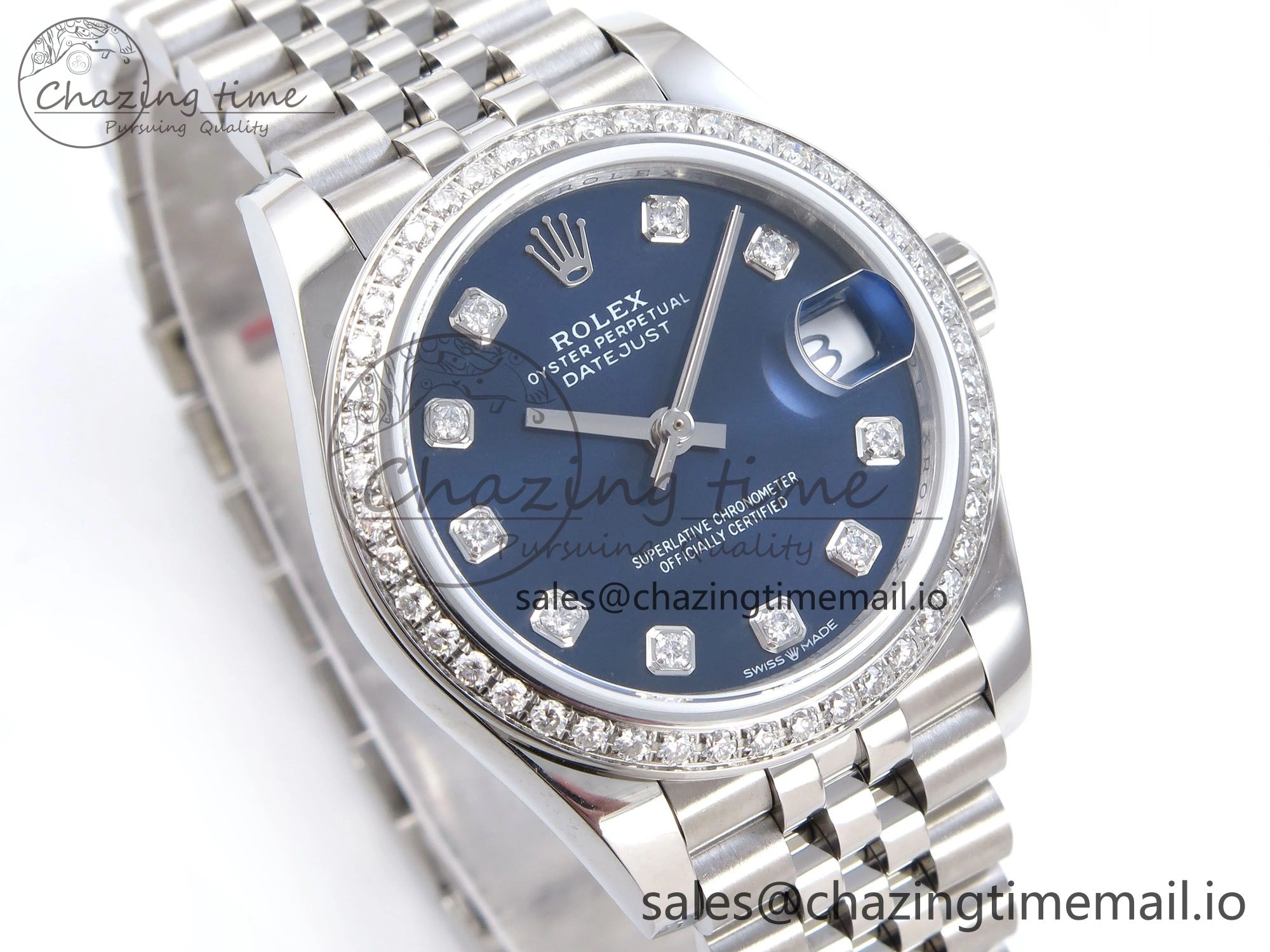 OdorResistant DateJust 31 278384RBR JARF 1:1 Best Edition 904L Steel Blue Diamonds Dial on SS Jubilee Bracelet HZ 874