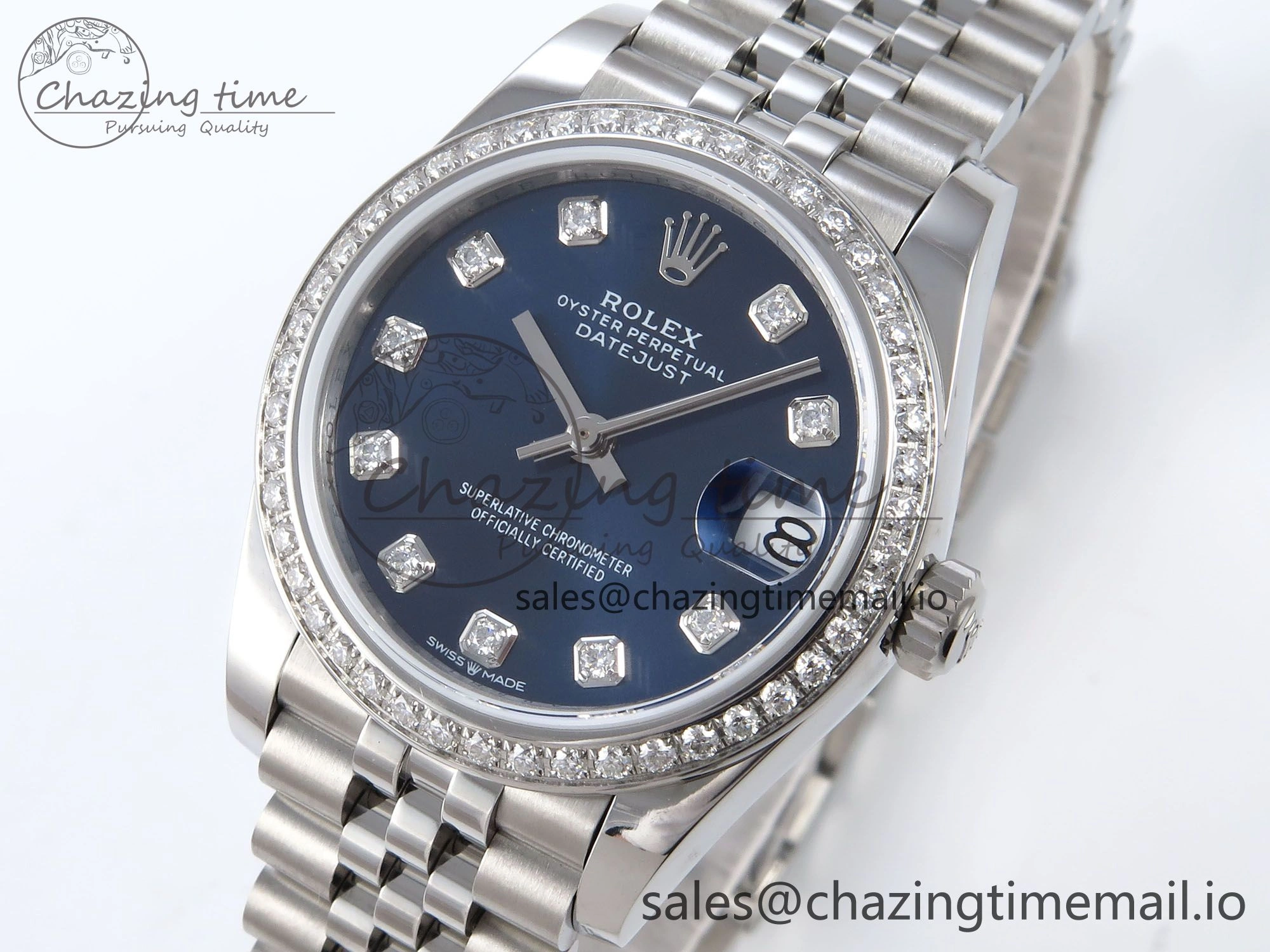 OdorResistant DateJust 31 278384RBR JARF 1:1 Best Edition 904L Steel Blue Diamonds Dial on SS Jubilee Bracelet HZ 874