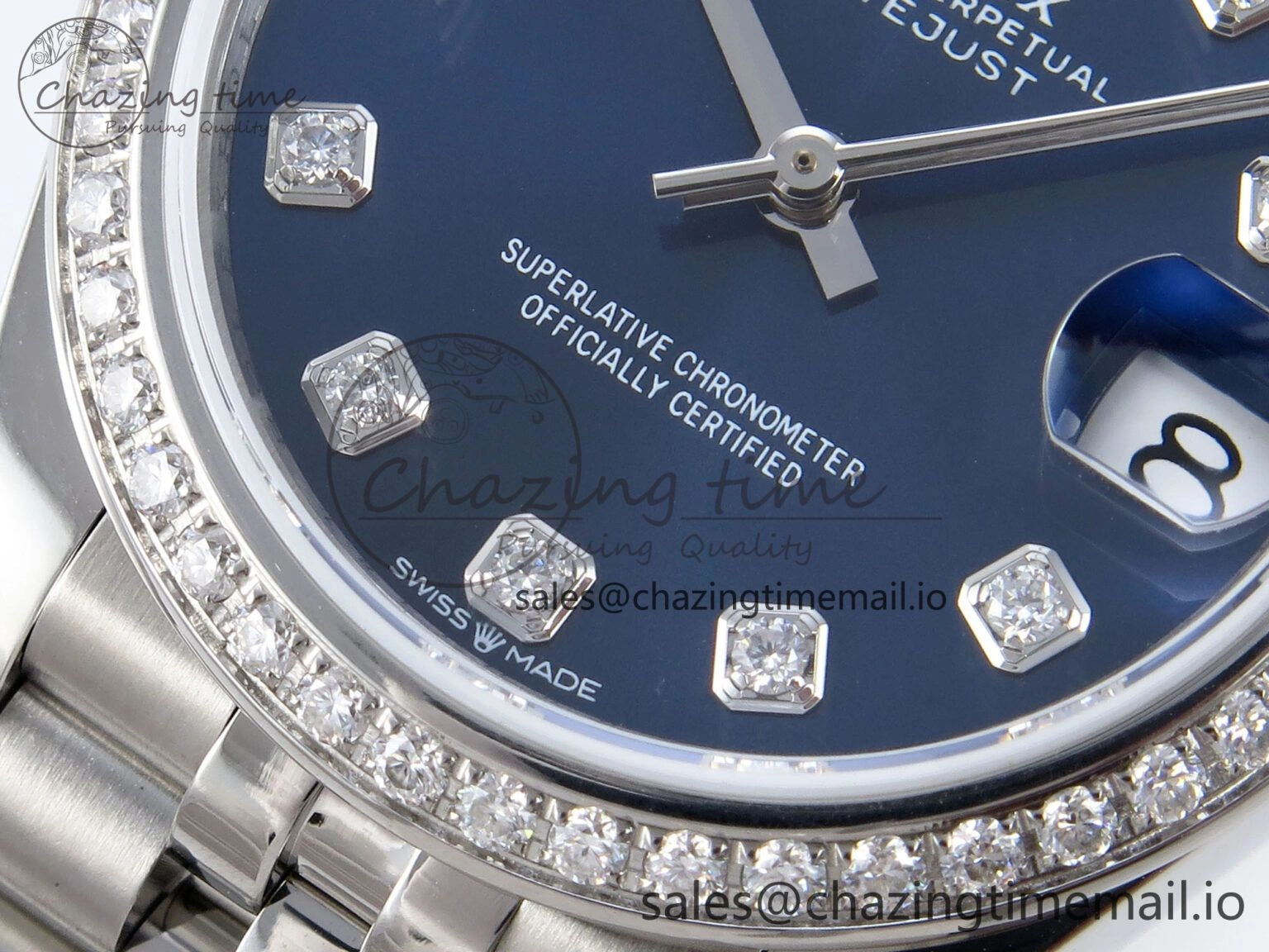 OdorResistant DateJust 31 278384RBR JARF 1:1 Best Edition 904L Steel Blue Diamonds Dial on SS Jubilee Bracelet HZ 874