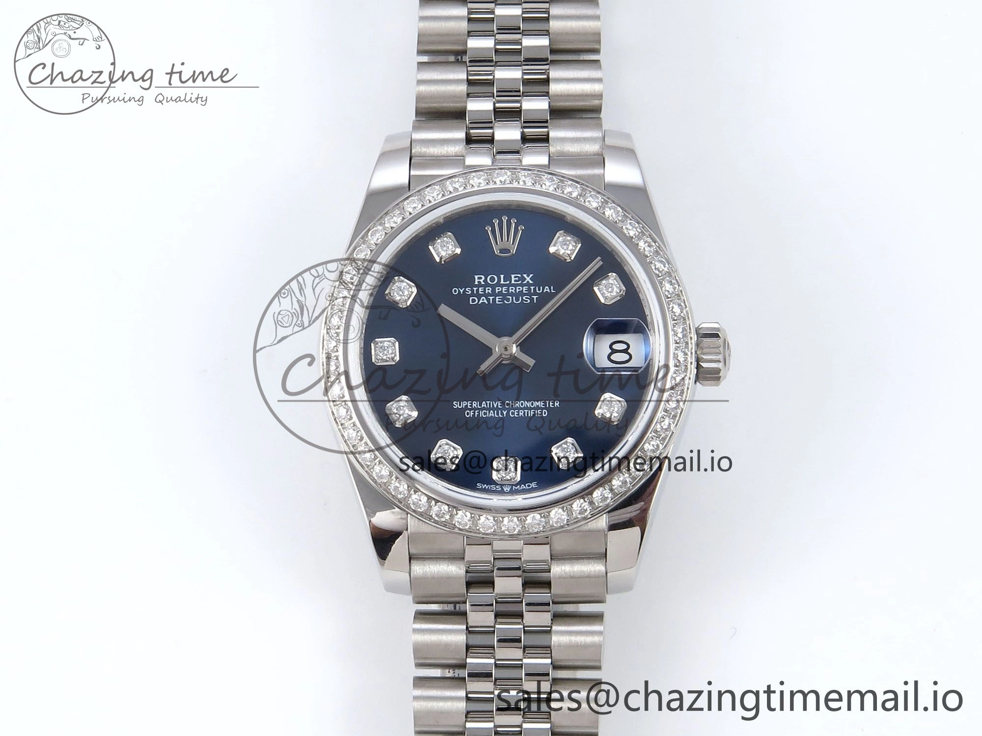 OdorResistant DateJust 31 278384RBR JARF 1:1 Best Edition 904L Steel Blue Diamonds Dial on SS Jubilee Bracelet HZ 874