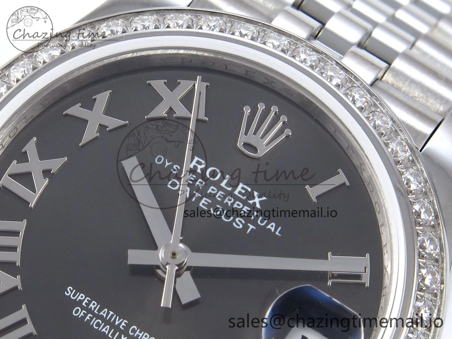 DateJust 31 278384RBR JARF 1:1 Best Edition 904L Steel Gray Roman Diamonds Dial on SS Jubilee Bracelet HZ BestValue 875