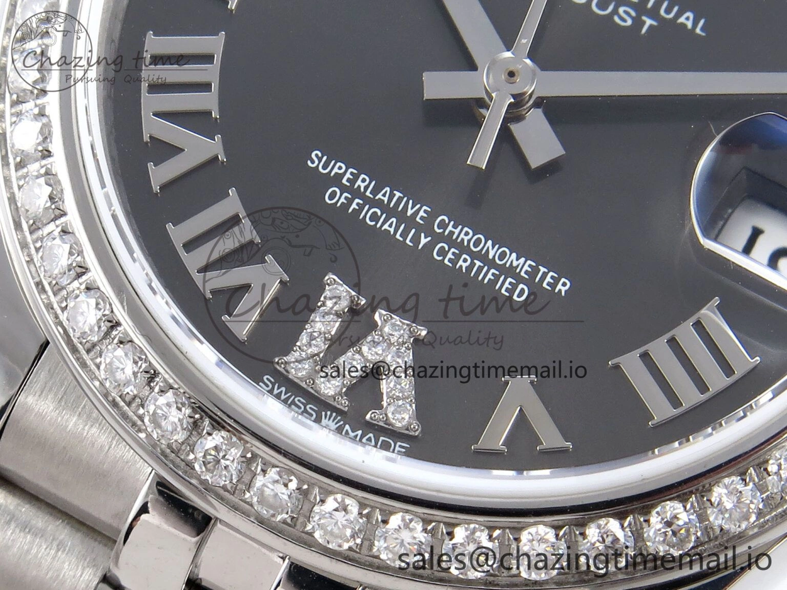 DateJust 31 278384RBR JARF 1:1 Best Edition 904L Steel Gray Roman Diamonds Dial on SS Jubilee Bracelet HZ BestValue 875