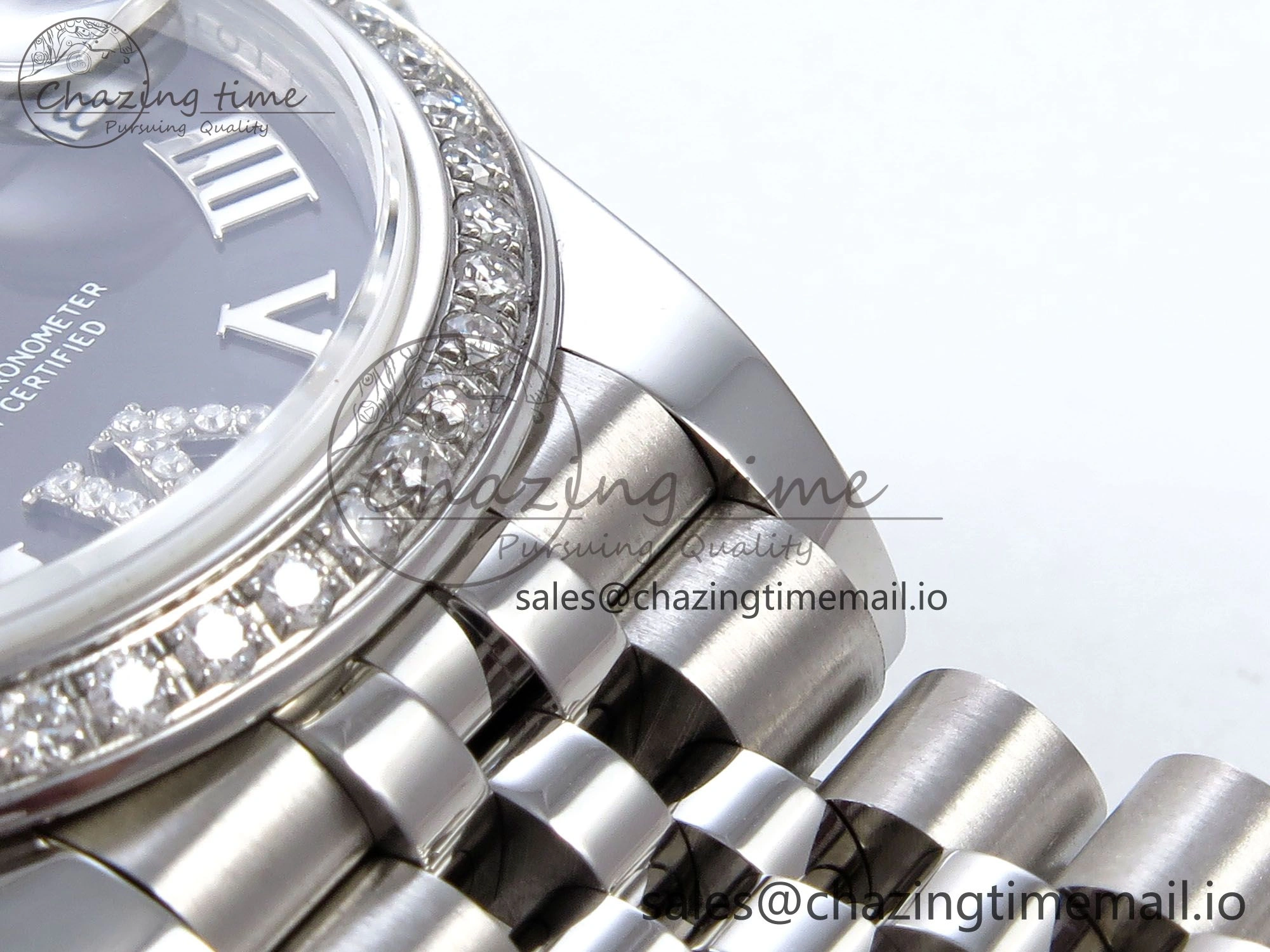 DateJust 31 278384RBR JARF 1:1 Best Edition 904L Steel Gray Roman Diamonds Dial on SS Jubilee Bracelet HZ BestValue 875