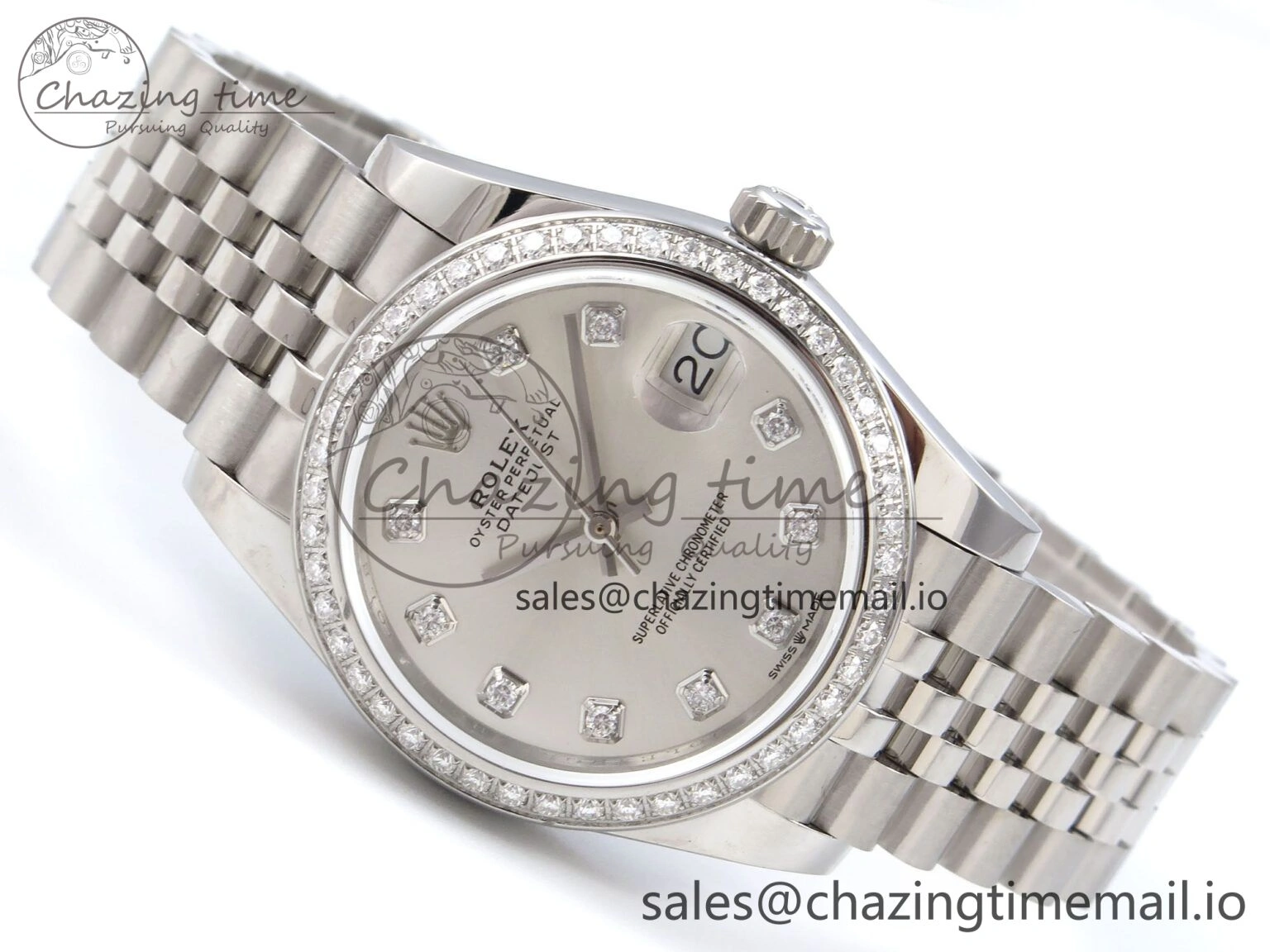 Stretchable DateJust 31 278384RBR JARF 1:1 Best Edition 904L Steel Silver Diamonds Dial on SS Jubilee Bracelet HZ 872