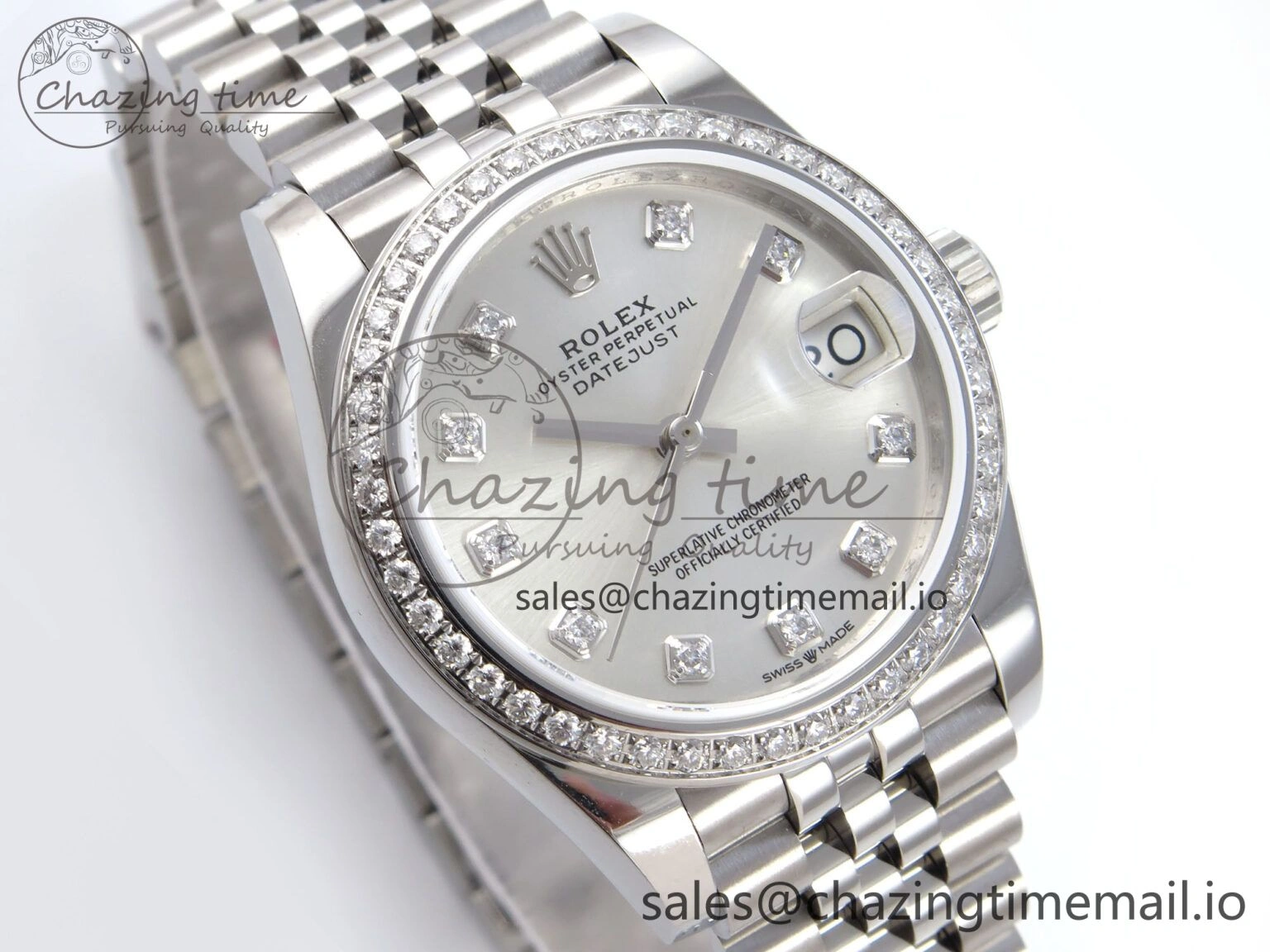Stretchable DateJust 31 278384RBR JARF 1:1 Best Edition 904L Steel Silver Diamonds Dial on SS Jubilee Bracelet HZ 872