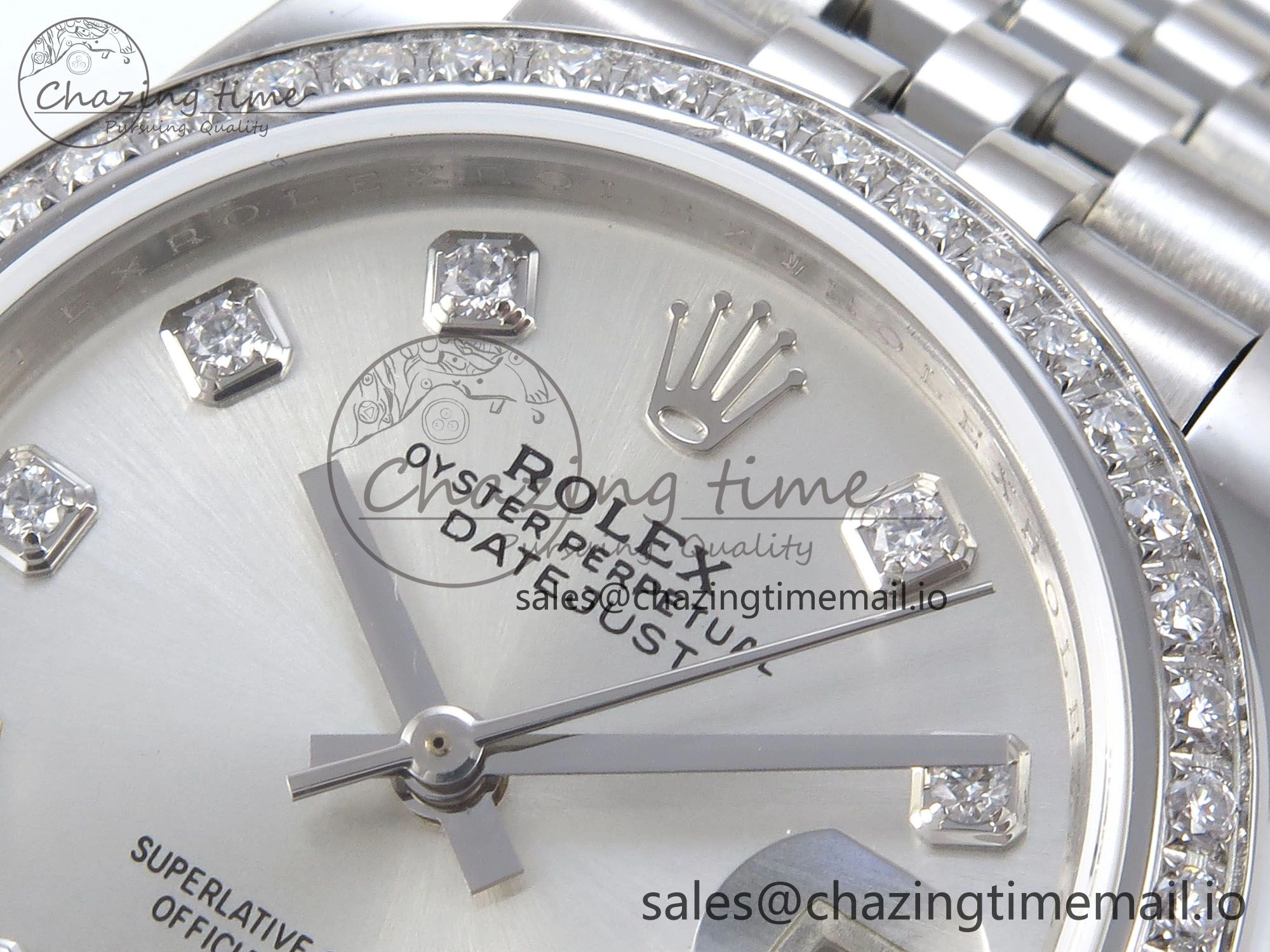 Stretchable DateJust 31 278384RBR JARF 1:1 Best Edition 904L Steel Silver Diamonds Dial on SS Jubilee Bracelet HZ 872