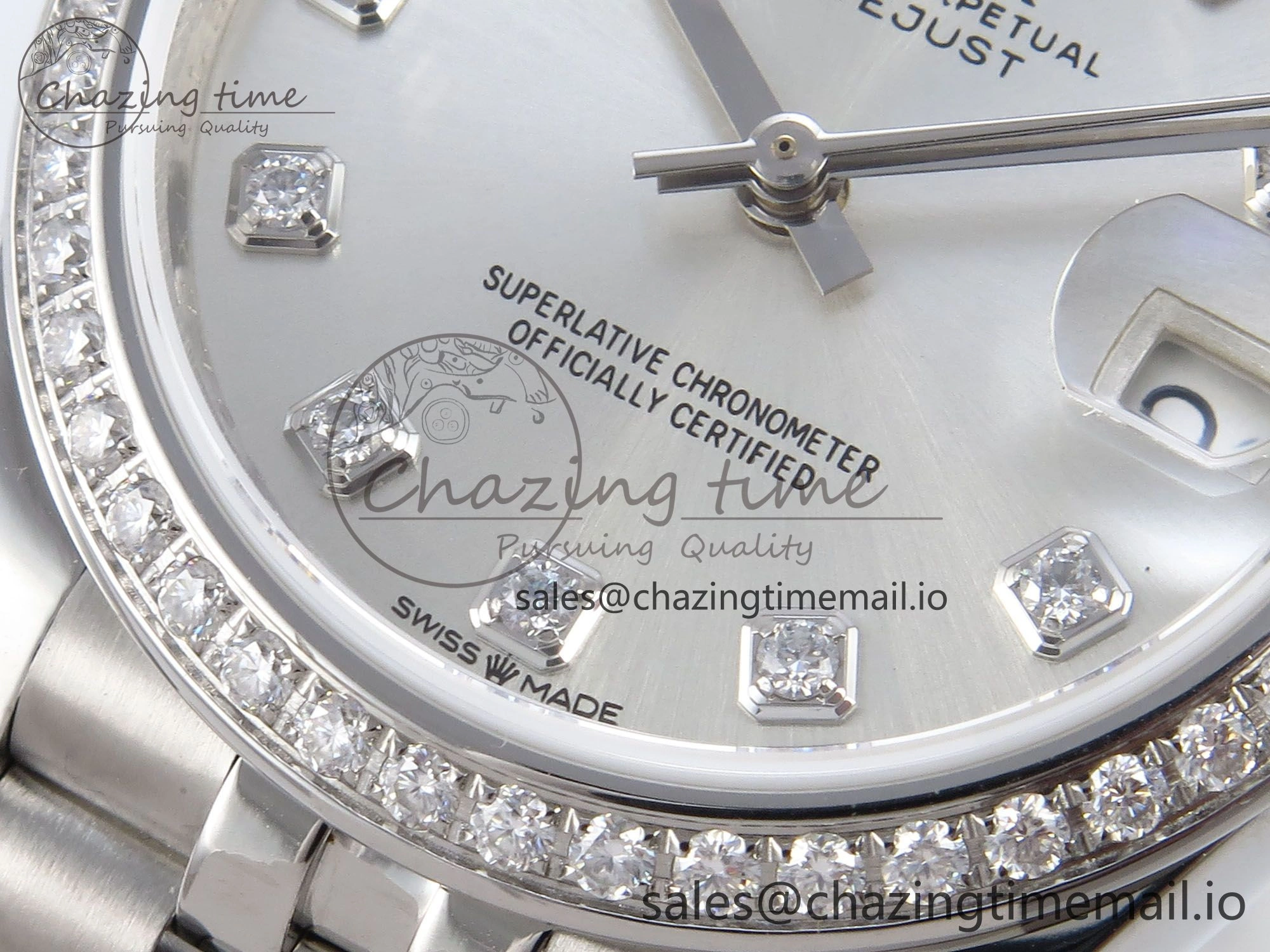 Stretchable DateJust 31 278384RBR JARF 1:1 Best Edition 904L Steel Silver Diamonds Dial on SS Jubilee Bracelet HZ 872