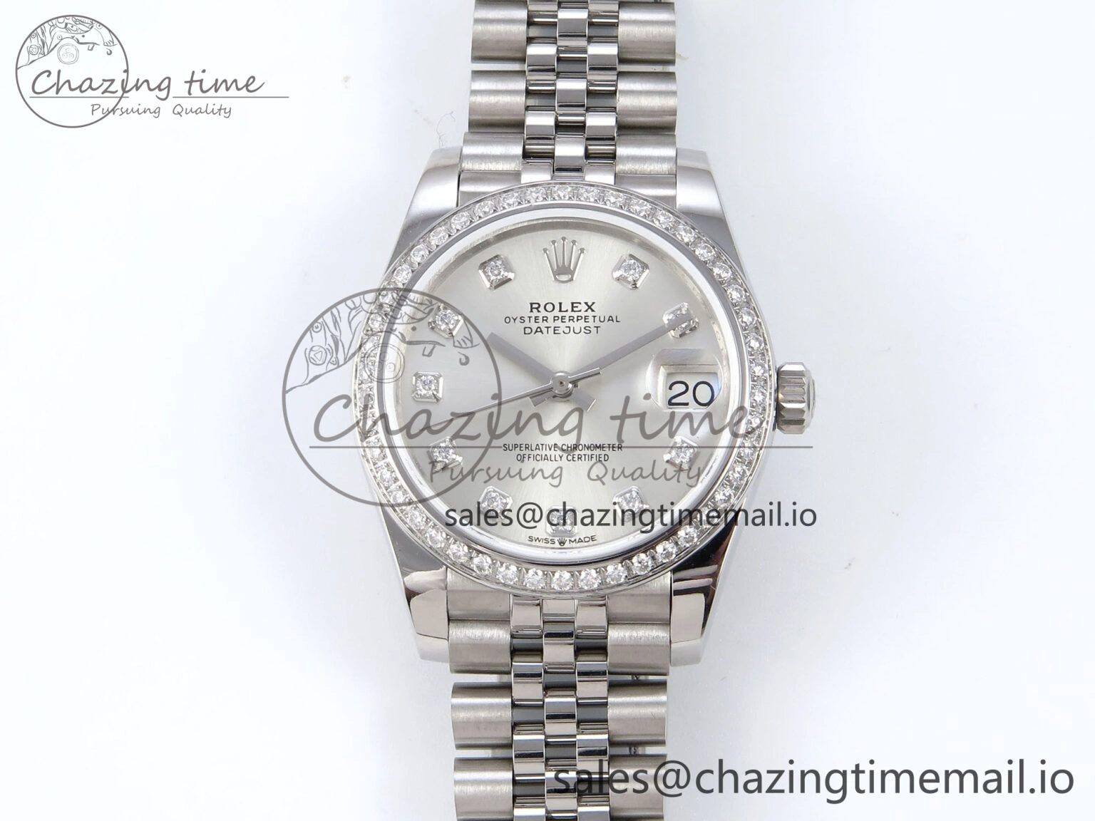 Stretchable DateJust 31 278384RBR JARF 1:1 Best Edition 904L Steel Silver Diamonds Dial on SS Jubilee Bracelet HZ 872