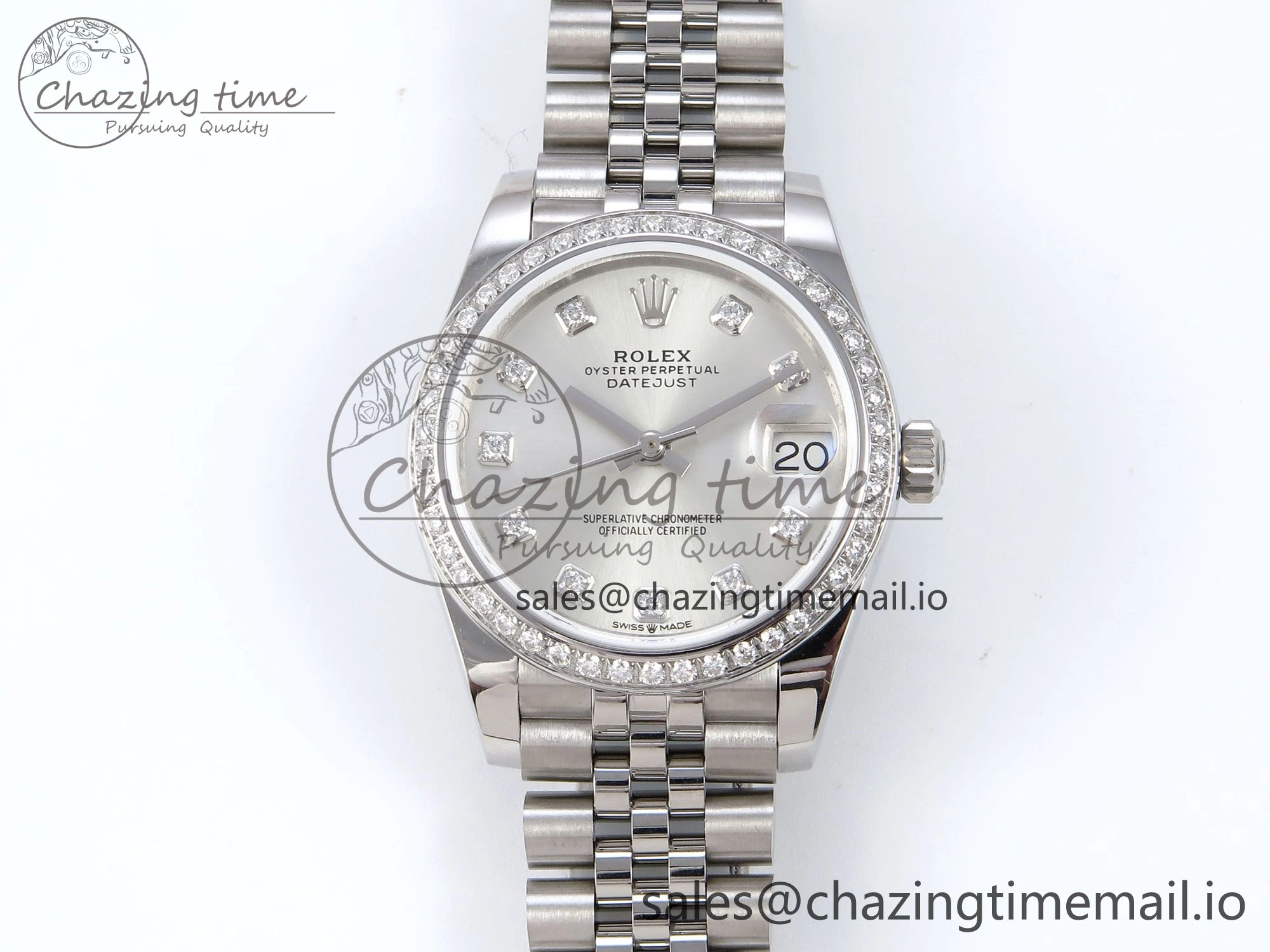 Stretchable DateJust 31 278384RBR JARF 1:1 Best Edition 904L Steel Silver Diamonds Dial on SS Jubilee Bracelet HZ 872