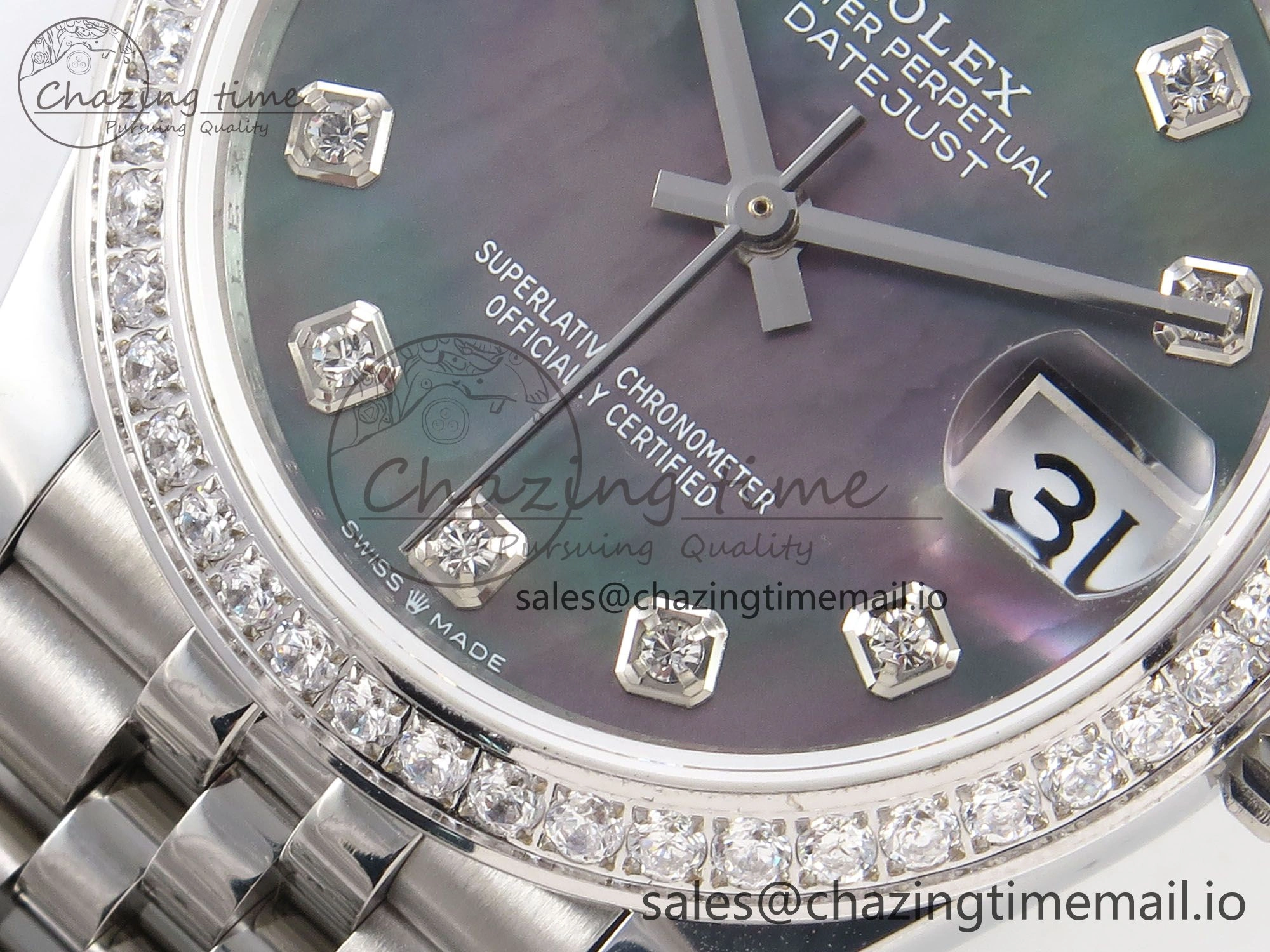 DateJust 31 278384RBR SS GMF 1:1 Best Edition 904L Steel Meteorite Diamonds Dial on Jubilee Bracelet A Classic 1154