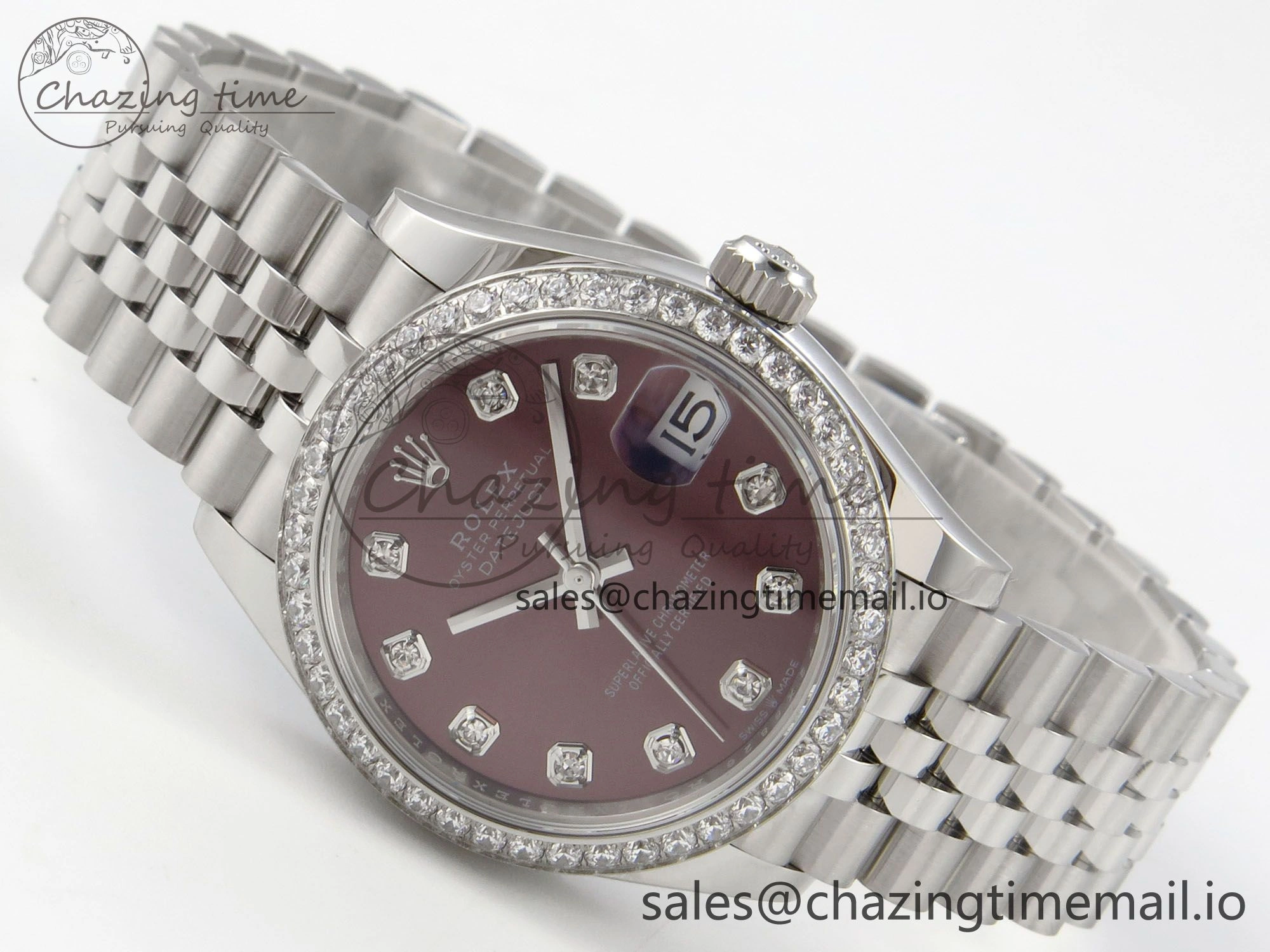 DateJust 31 278384RBR THBF 1:1 Best Edition 904L Steel Brown Diamonds Dial Diamonds Bezel on SS Jubilee Bracelet HZ Cal. Breathable 13