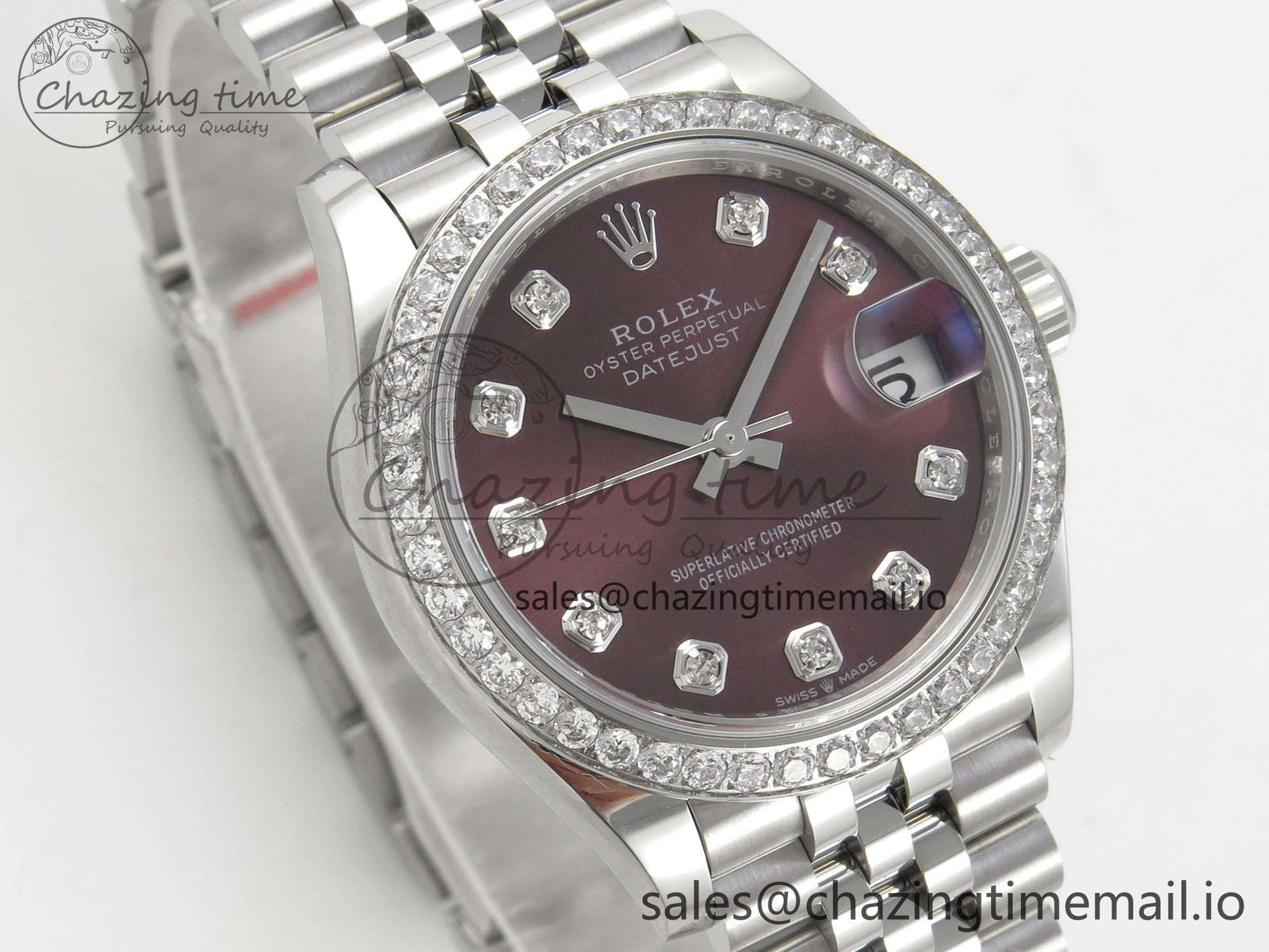 DateJust 31 278384RBR THBF 1:1 Best Edition 904L Steel Brown Diamonds Dial Diamonds Bezel on SS Jubilee Bracelet HZ Cal. Breathable 13