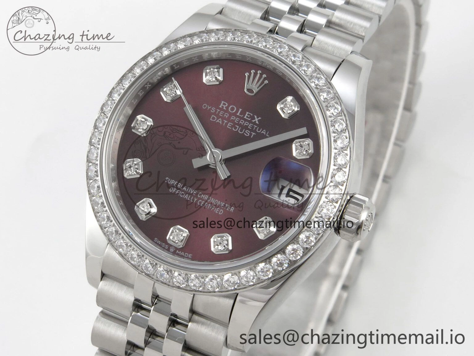 DateJust 31 278384RBR THBF 1:1 Best Edition 904L Steel Brown Diamonds Dial Diamonds Bezel on SS Jubilee Bracelet HZ Cal. Breathable 13