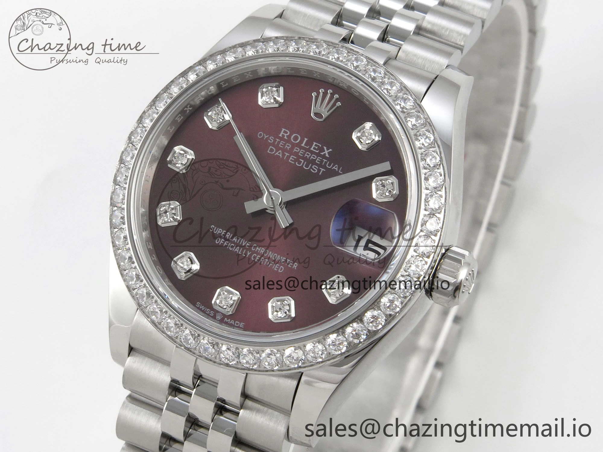 DateJust 31 278384RBR THBF 1:1 Best Edition 904L Steel Brown Diamonds Dial Diamonds Bezel on SS Jubilee Bracelet HZ Cal. Breathable 13