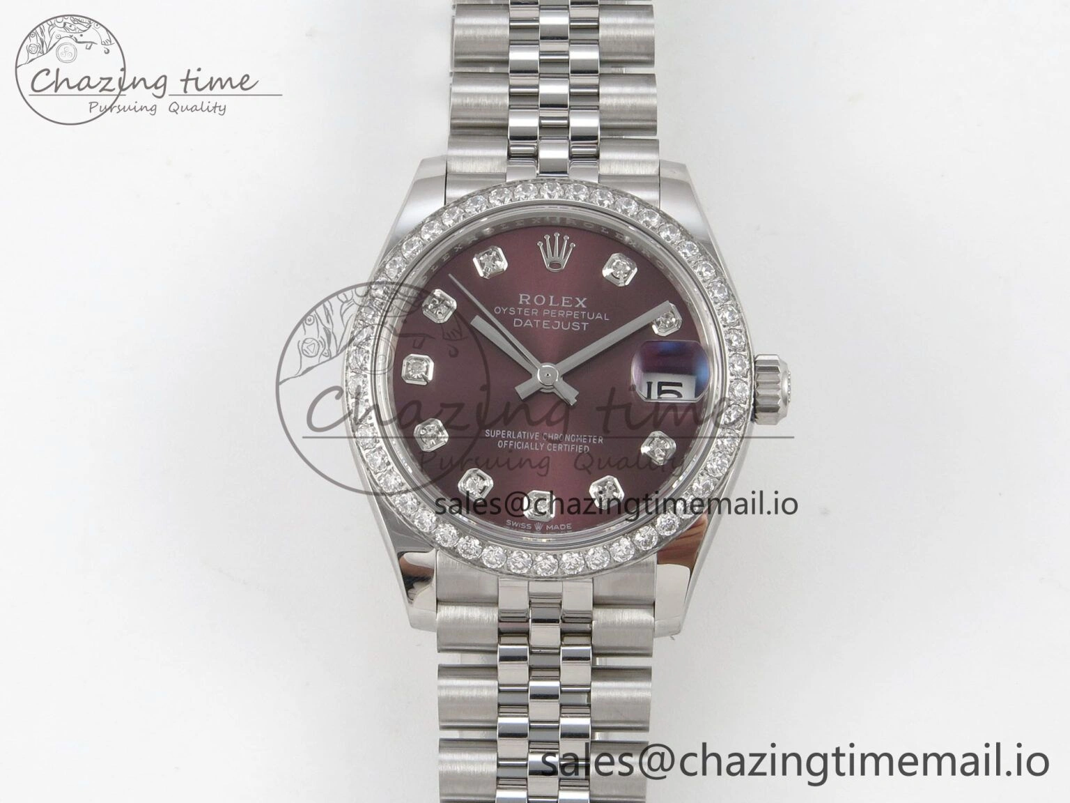 DateJust 31 278384RBR THBF 1:1 Best Edition 904L Steel Brown Diamonds Dial Diamonds Bezel on SS Jubilee Bracelet HZ Cal. Breathable 13