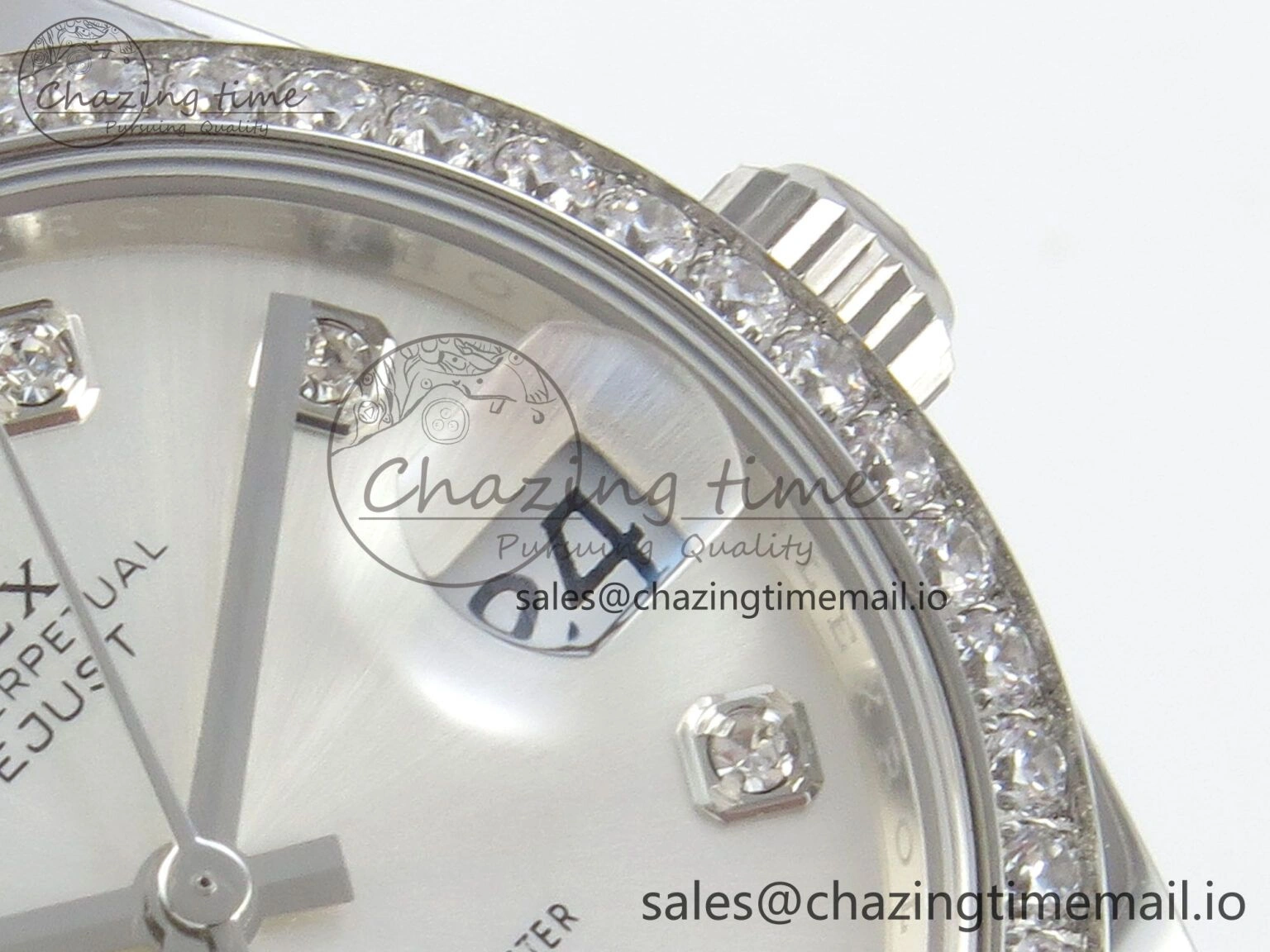 TravelReady DateJust 31 278384RBR THBF 1:1 Best Edition 904L Steel Silver Diamonds Dial Diamonds Bezel on SS Oyster Bracelet HZ Cal. 22