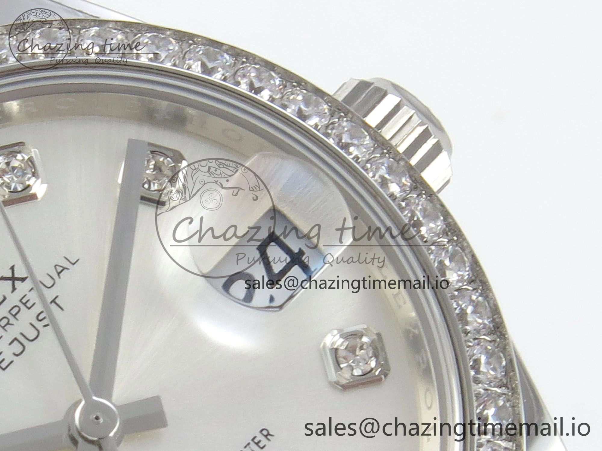 TravelReady DateJust 31 278384RBR THBF 1:1 Best Edition 904L Steel Silver Diamonds Dial Diamonds Bezel on SS Oyster Bracelet HZ Cal. 22