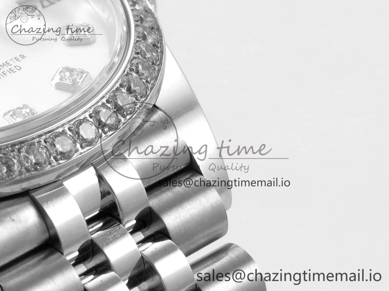 TravelReady DateJust 31 278384RBR THBF 1:1 Best Edition 904L Steel Silver Diamonds Dial Diamonds Bezel on SS Oyster Bracelet HZ Cal. 22