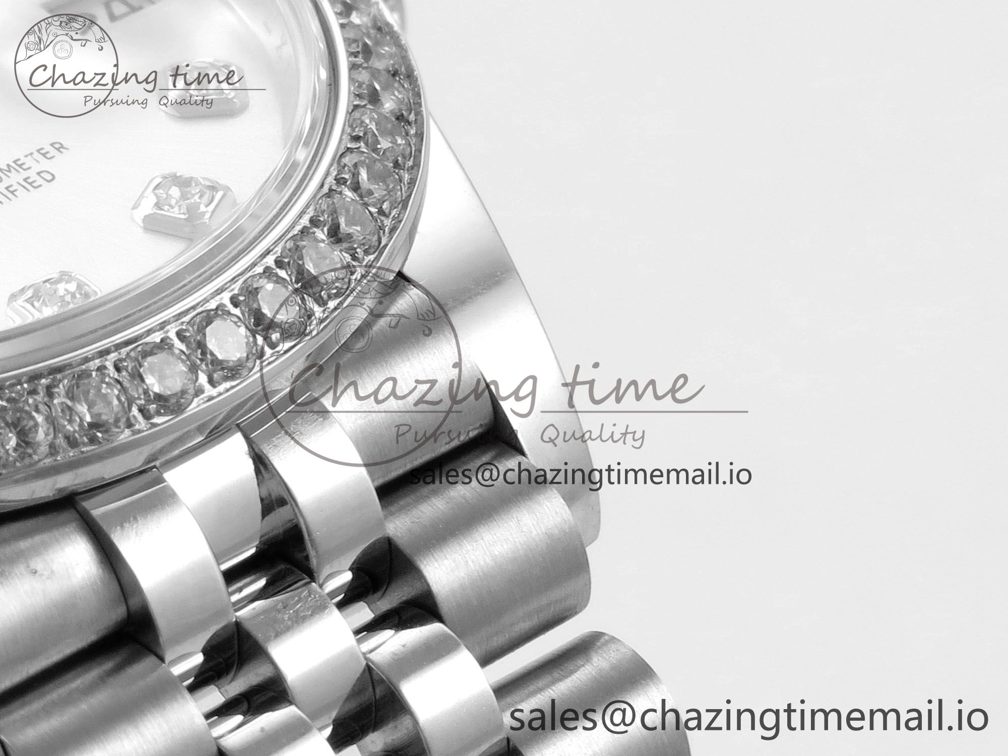 TravelReady DateJust 31 278384RBR THBF 1:1 Best Edition 904L Steel Silver Diamonds Dial Diamonds Bezel on SS Oyster Bracelet HZ Cal. 22
