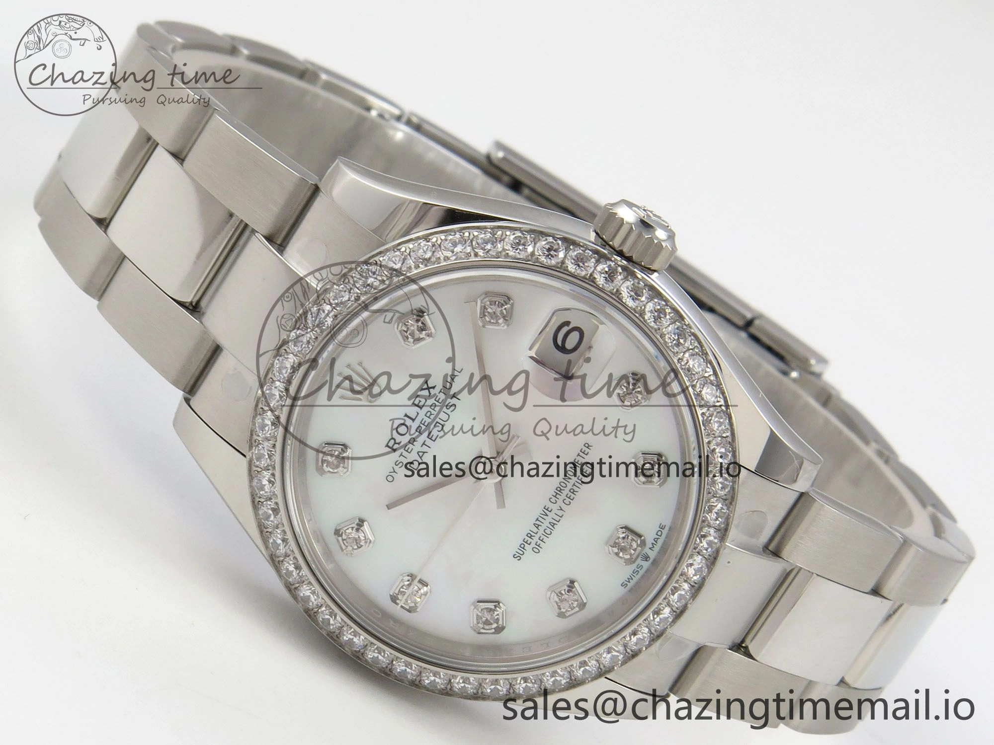 DateJust 31 278384RBR THBF 1:1 Best Edition 904L Steel White MOP Dial Diamonds Bezel on SS Oyster Bracelet HZ Cal. SmartChoice 67