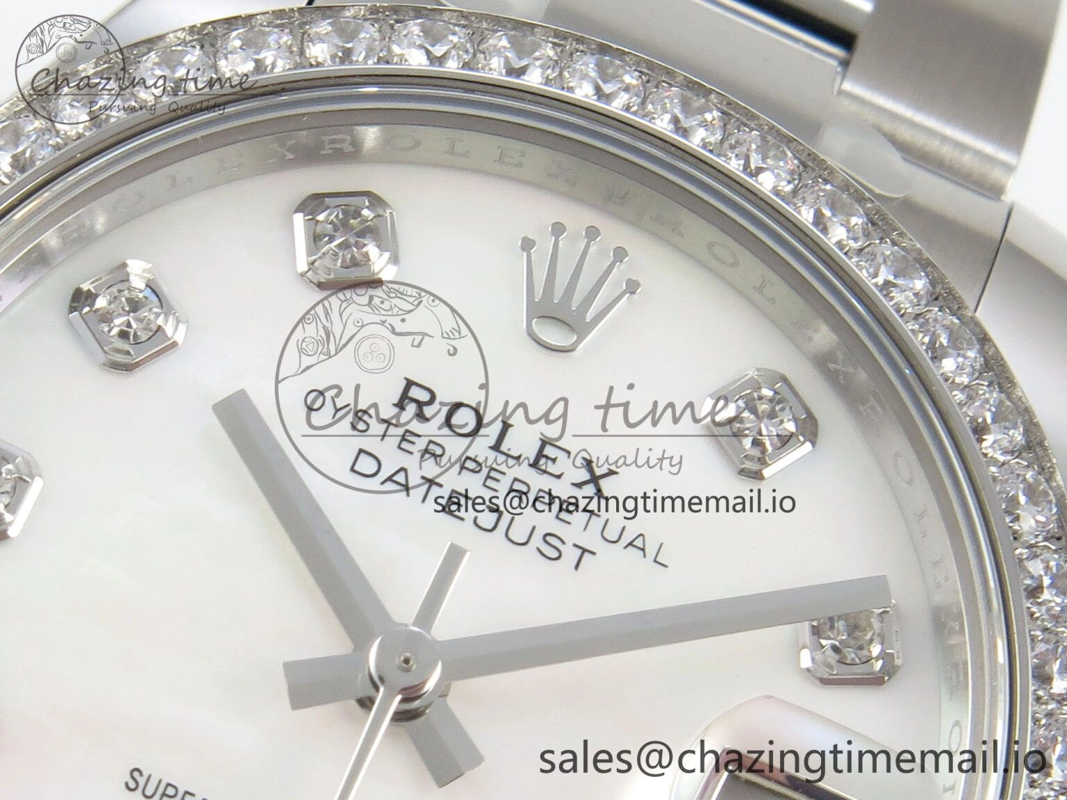 DateJust 31 278384RBR THBF 1:1 Best Edition 904L Steel White MOP Dial Diamonds Bezel on SS Oyster Bracelet HZ Cal. SmartChoice 67