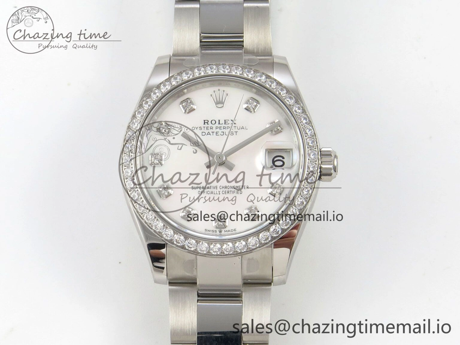 DateJust 31 278384RBR THBF 1:1 Best Edition 904L Steel White MOP Dial Diamonds Bezel on SS Oyster Bracelet HZ Cal. SmartChoice 67