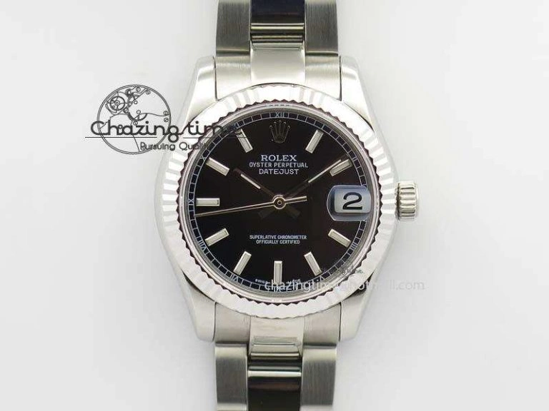 ModernLook DateJust 31mm SS BP-Maker Best Edition Black Dial On SS Bracelet A2824 V 3844