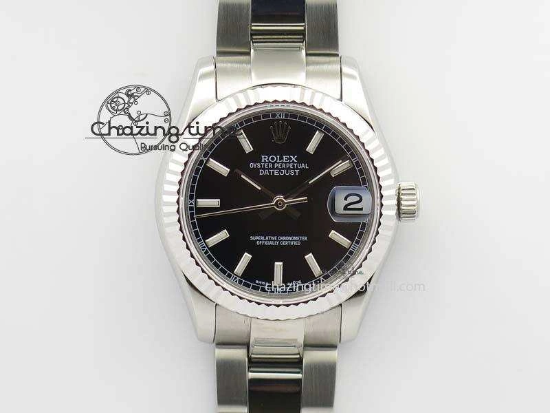 ModernLook DateJust 31mm SS BP-Maker Best Edition Black Dial On SS Bracelet A2824 V 3844