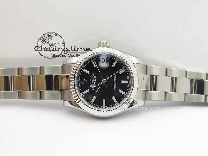 ModernLook DateJust 31mm SS BP-Maker Best Edition Black Dial On SS Bracelet A2824 V 3844