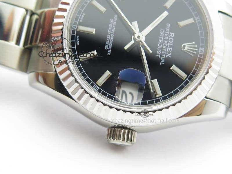 ModernLook DateJust 31mm SS BP-Maker Best Edition Black Dial On SS Bracelet A2824 V 3844
