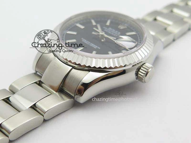 ModernLook DateJust 31mm SS BP-Maker Best Edition Black Dial On SS Bracelet A2824 V 3844