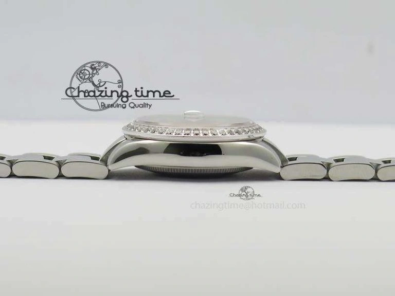 Stylish DateJust 31mm SS BP-Maker Best Edition Diamond Bezel White MOP Dial On SS Bracelet A2824 V 3845