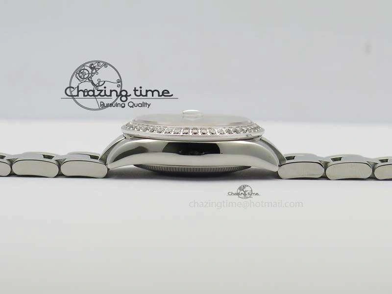 Stylish DateJust 31mm SS BP-Maker Best Edition Diamond Bezel White MOP Dial On SS Bracelet A2824 V 3845