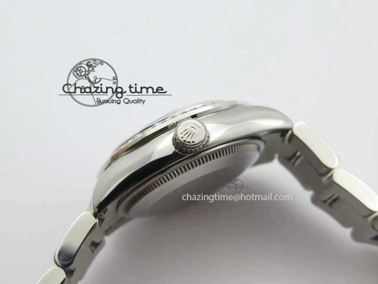 Stylish DateJust 31mm SS BP-Maker Best Edition Diamond Bezel White MOP Dial On SS Bracelet A2824 V 3845